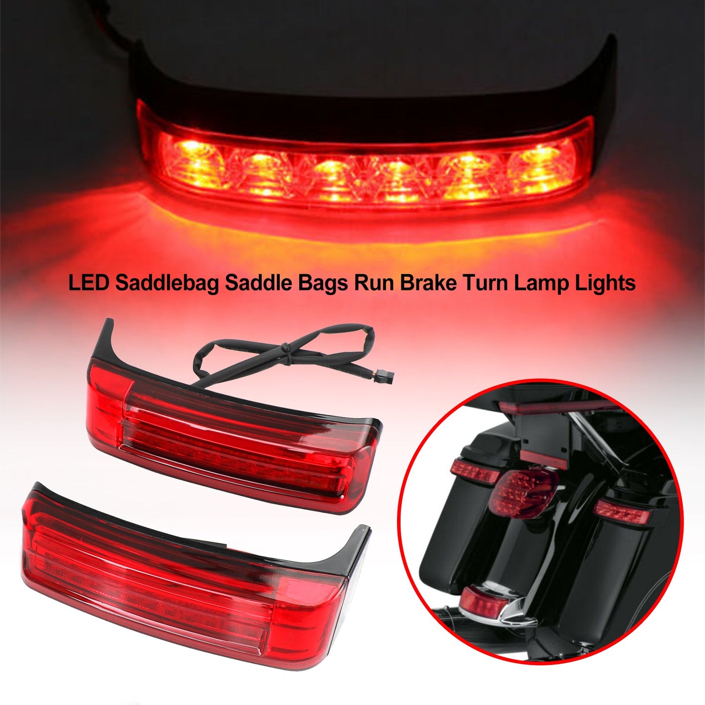 14-21 Touring Generic LED Saddlebag Saddle Bags Run Brake Turn Lamp Lights For