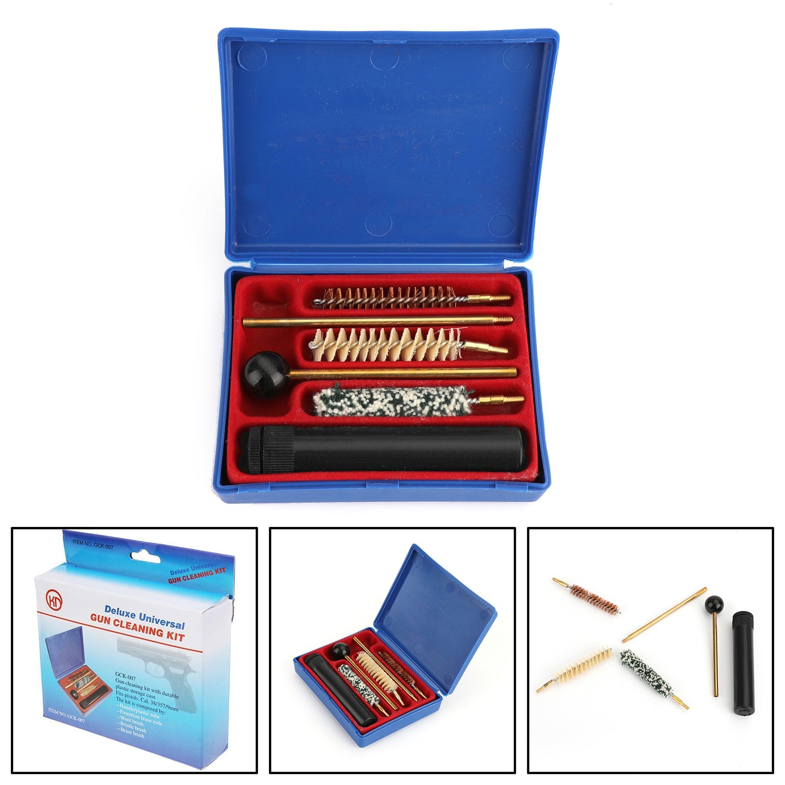 Gun Cleaning Kit for Cal .38 .357 9mm Pistol and Revolver Universal Brushes