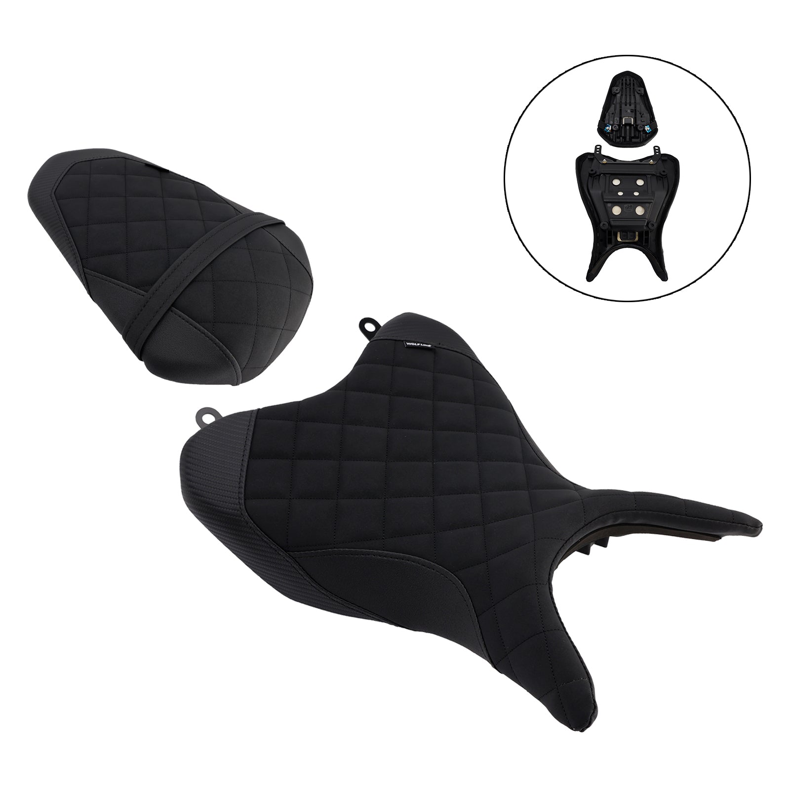 2025- For Yamaha Yzf-R3 2025- Mt-03 Driver&Passenger Seat Rear Cushion Black