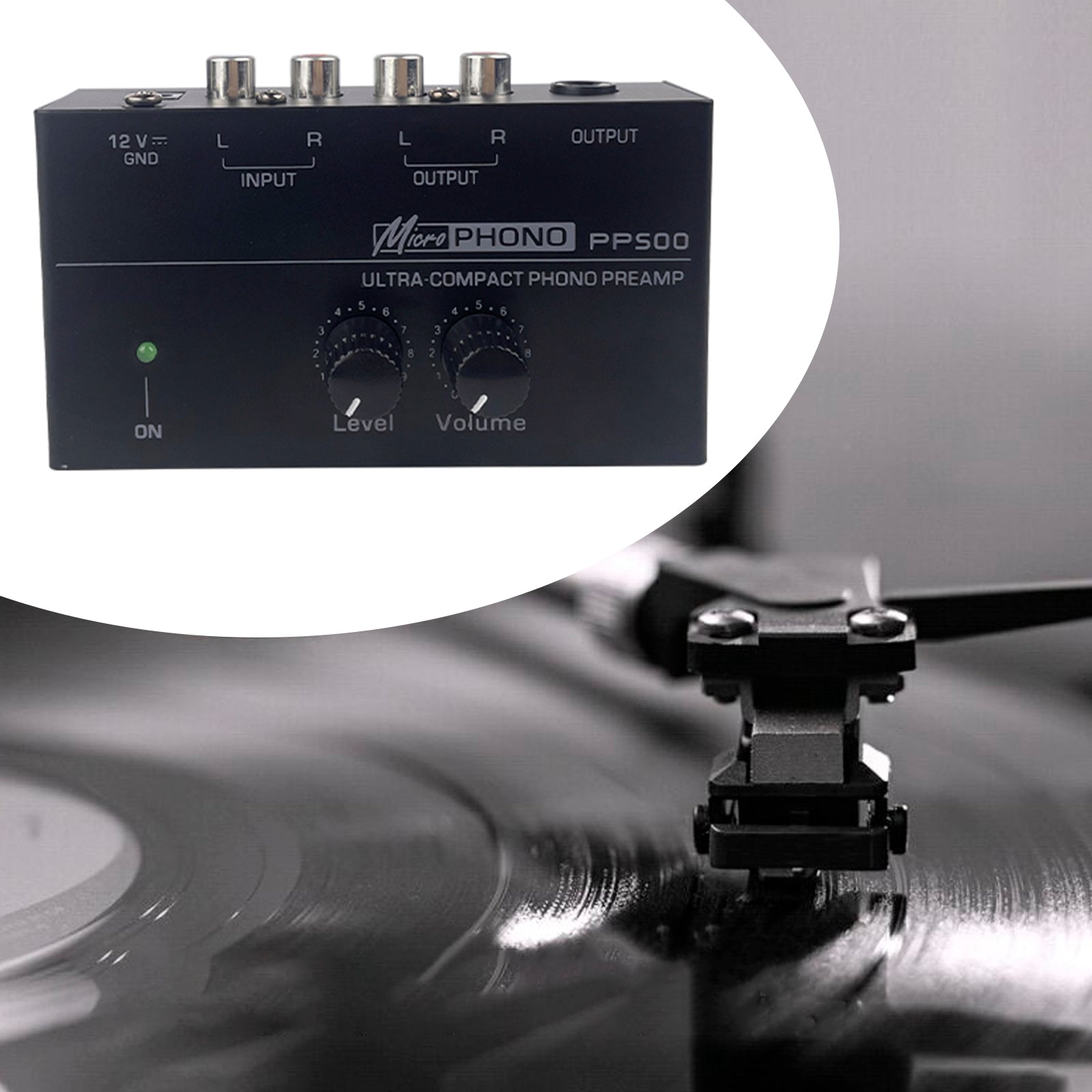 PP500 Phono Preamp Preamplifier with Level Volume Control for LP Vinyl Turntable