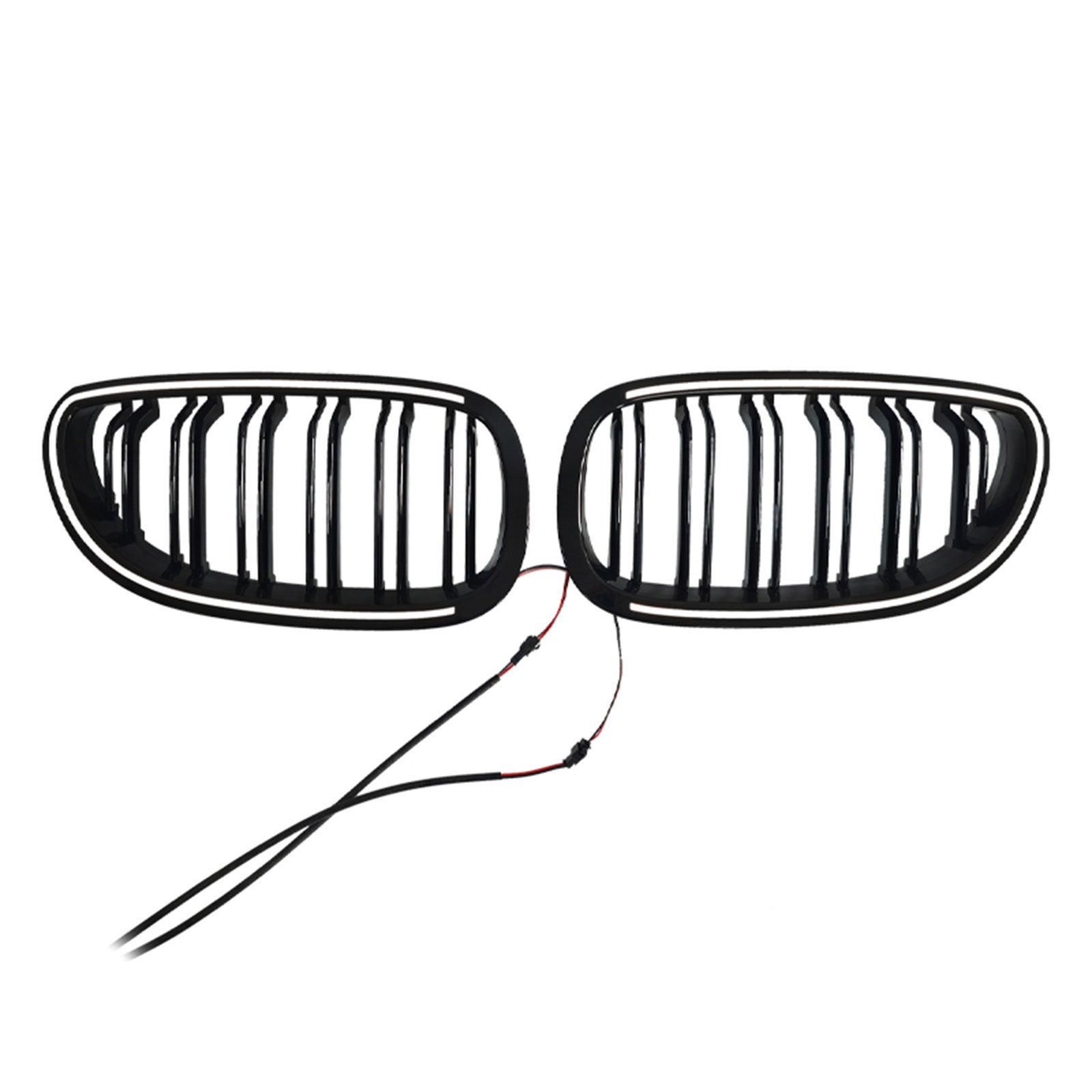 2004-2009 For BMW 5 Series Sedan E60 520i 523i 525i 528i 530i 535i 540i 545i 550i 2PCS Glossy Black Front Sport Kidney Grille