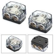 2pcs Distribution Block 1x0 In 2x0 GA Out Splitter Fusebox
