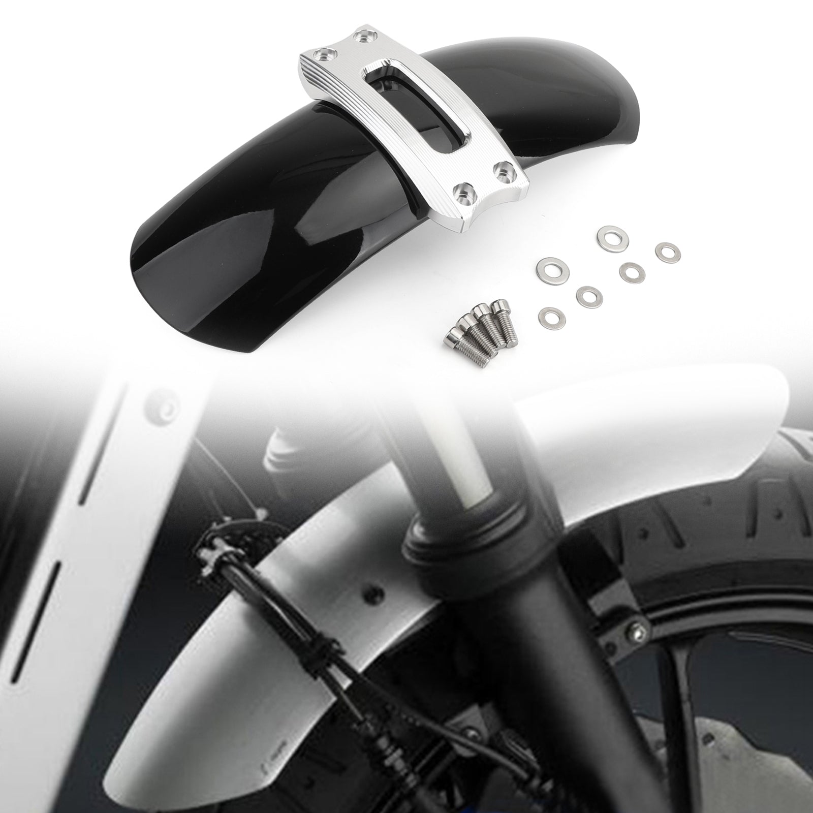 2016-2019 BMW R NINE T Scrambler Front Fender Mudguard Silver