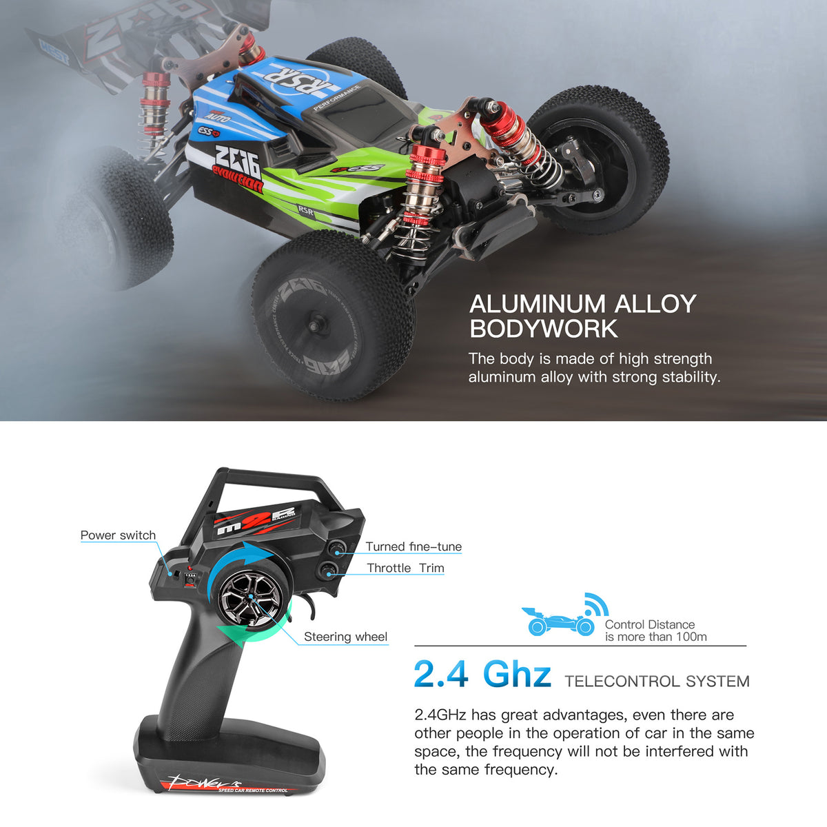 WLtoys 144001 RTR 2.4GHz 60km/h High Speed Drift Racing Car Remote Control Car