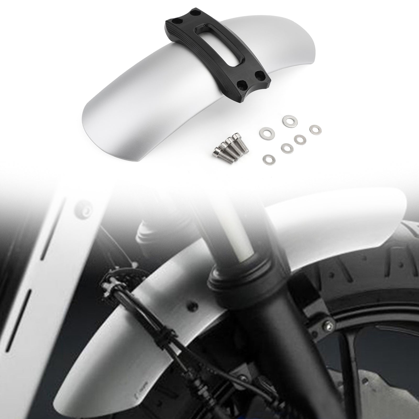 2016-2019 BMW R NINE T Scrambler Front Fender Mudguard Silver