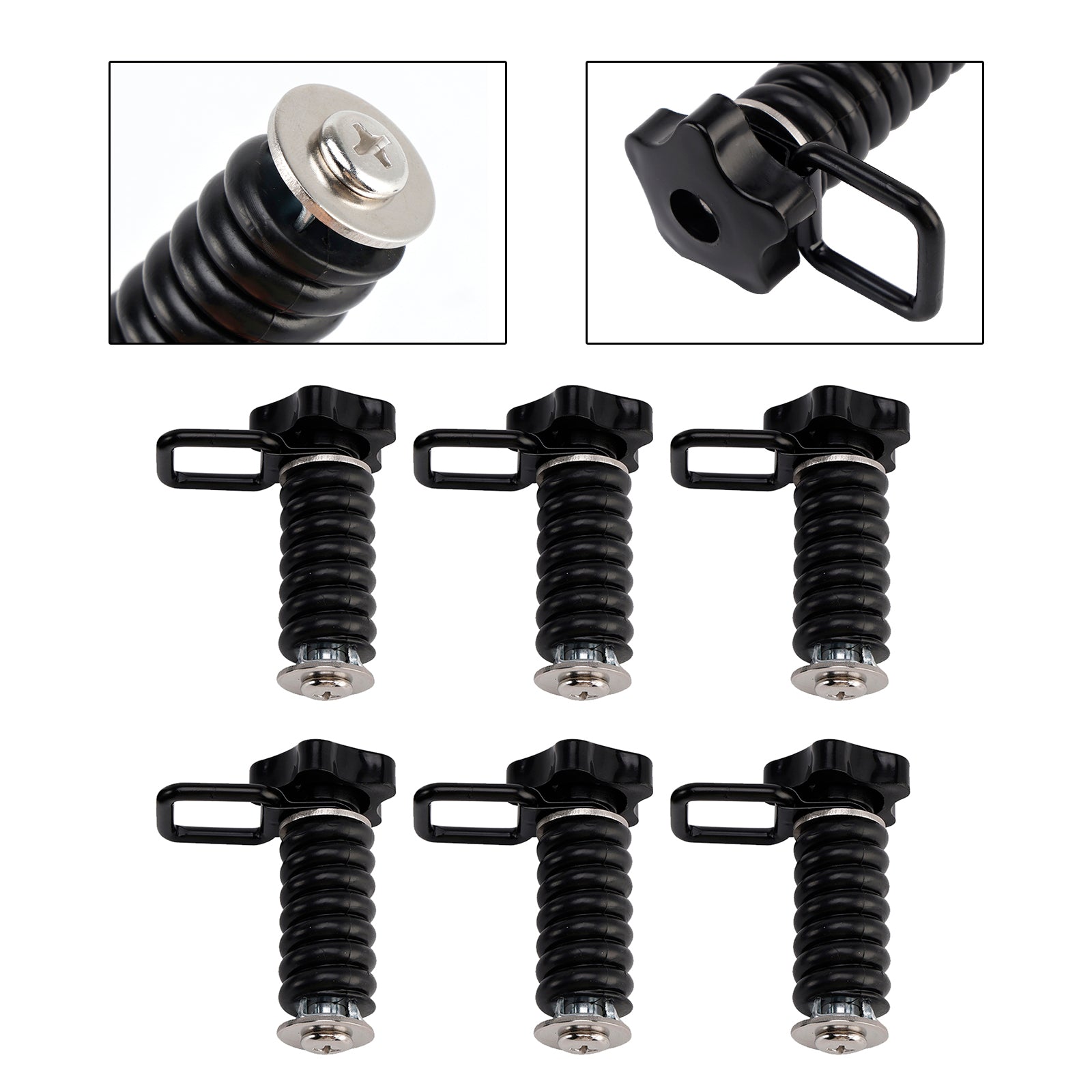 6 Pcs 1 Inch Cargo Anchor Flexible Loop For Polaris Rzr Sportsman Ace 2013-2025