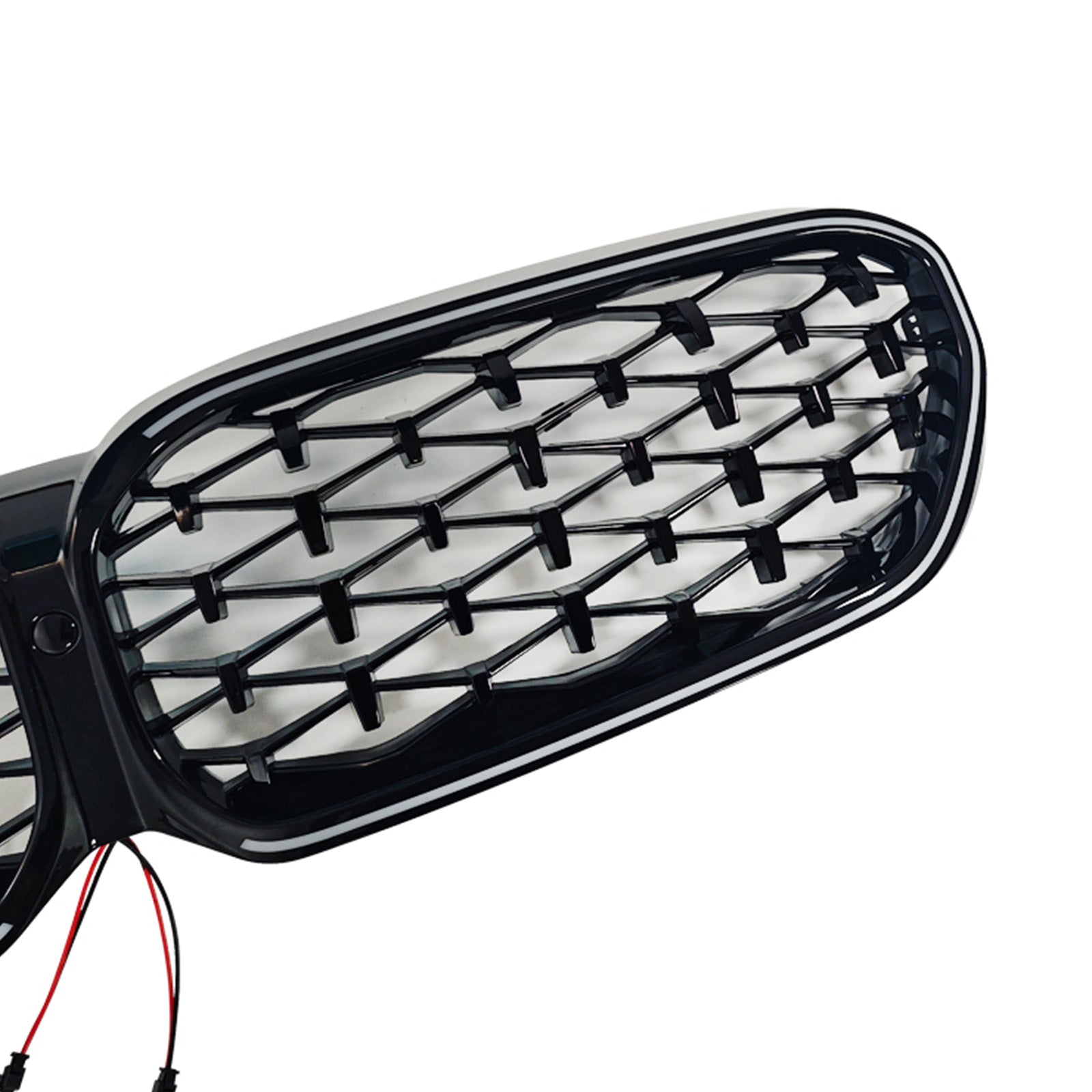 2021-2024 Fit BMW 5 Series G30 G38 Diamond Front Kidney Grill Grille Black