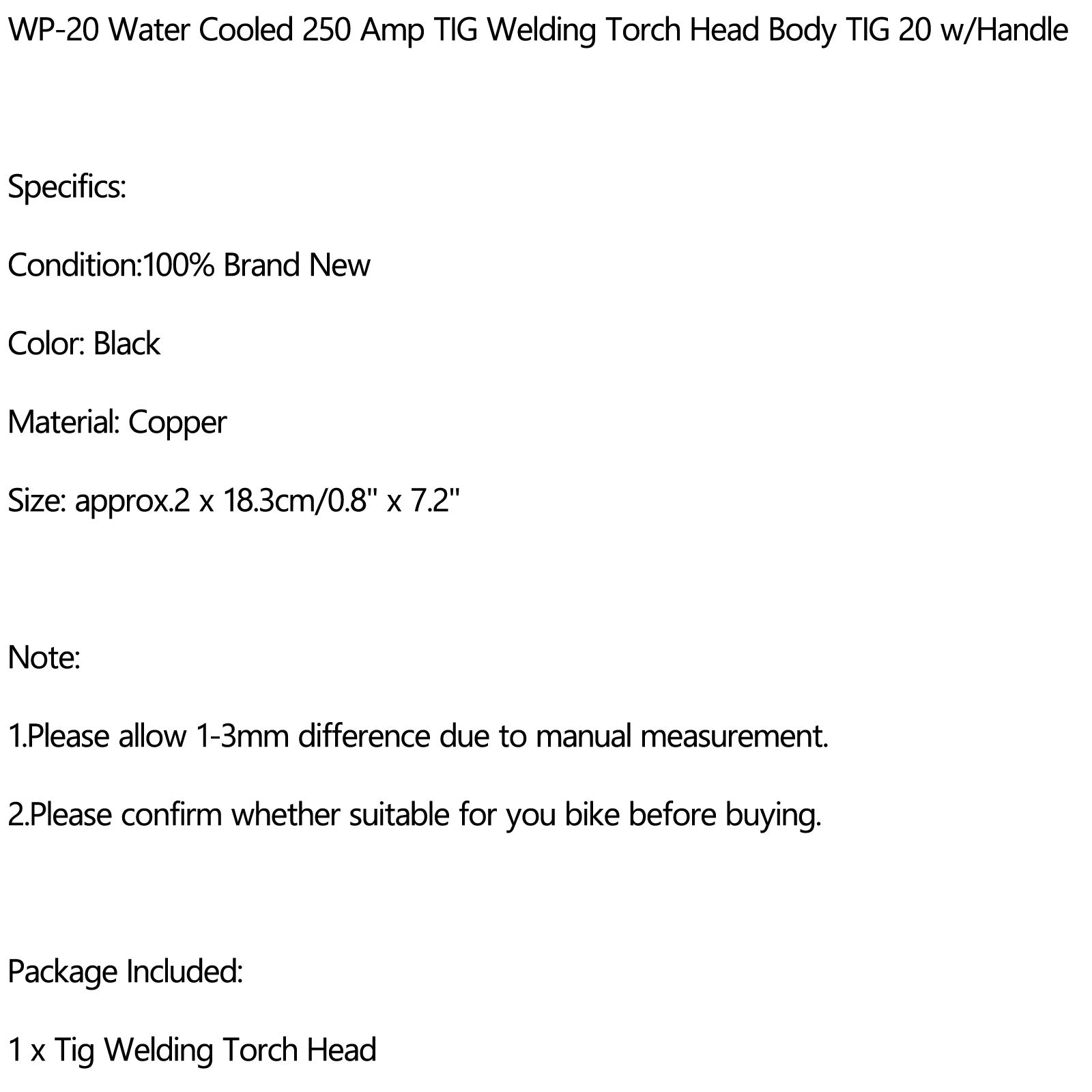 WP-20 Water Cooled 250 Amp Tig Welding Torch Head Body Tig 20 with Handle