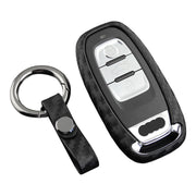 Leather Silicone Car Key Case Cover With Buckle For Audi