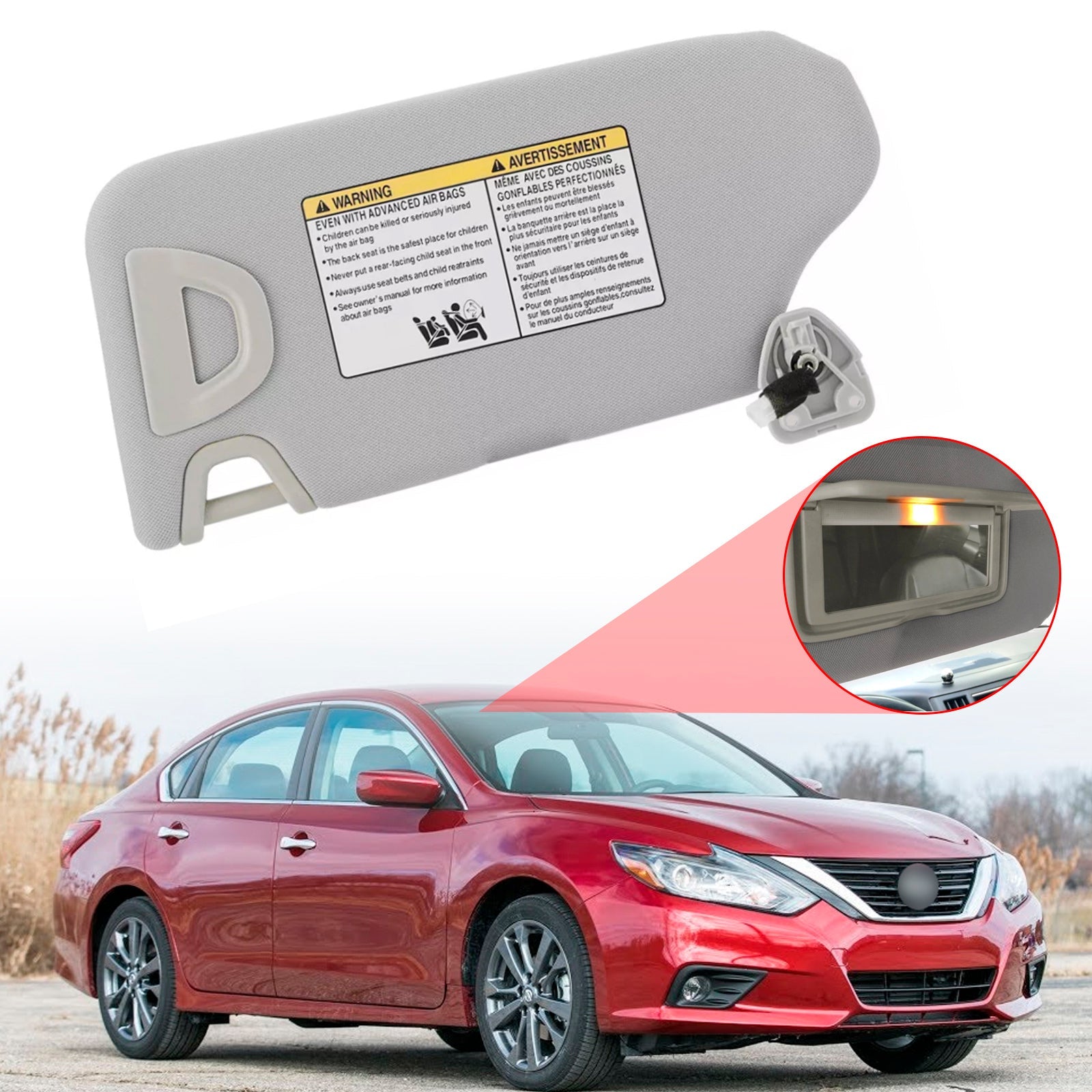 2013-2018 Nissan Altima Gray Right Side Sun Visor 964003TA2A