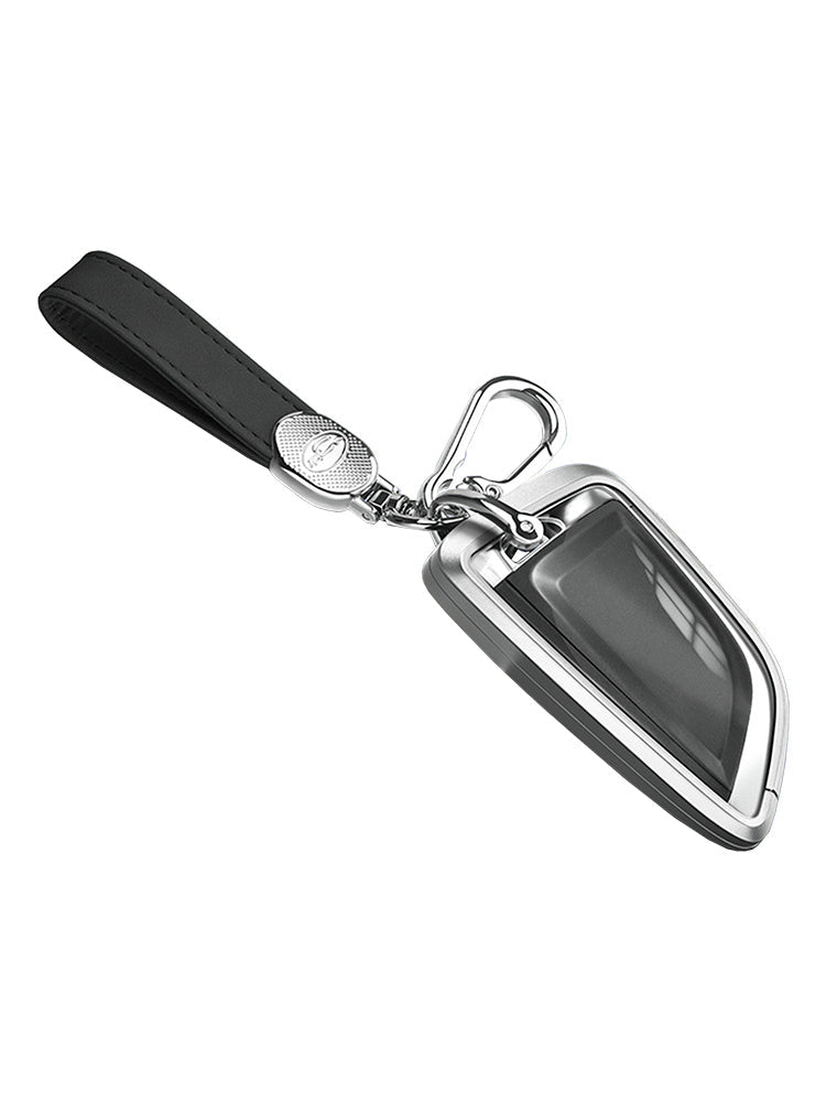 Aluminum Alloy TPU Silvery Car Key Case Cover With Buckle For BMW x3 x1 x5
