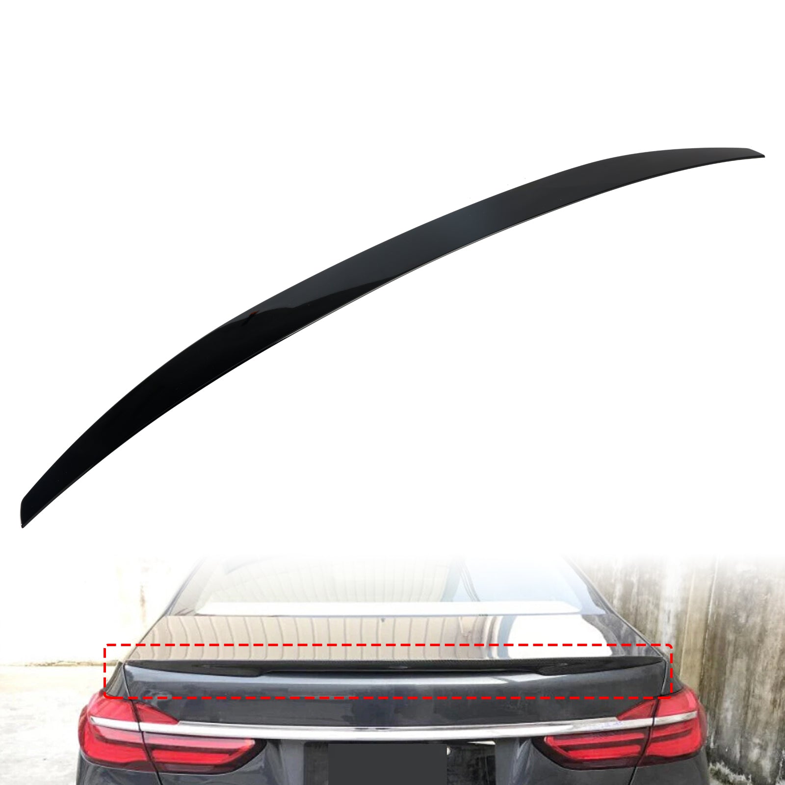 Gloss Black Rear Boot Spoiler For BMW 7 Series G11 G12 750i 740i 2015-2022