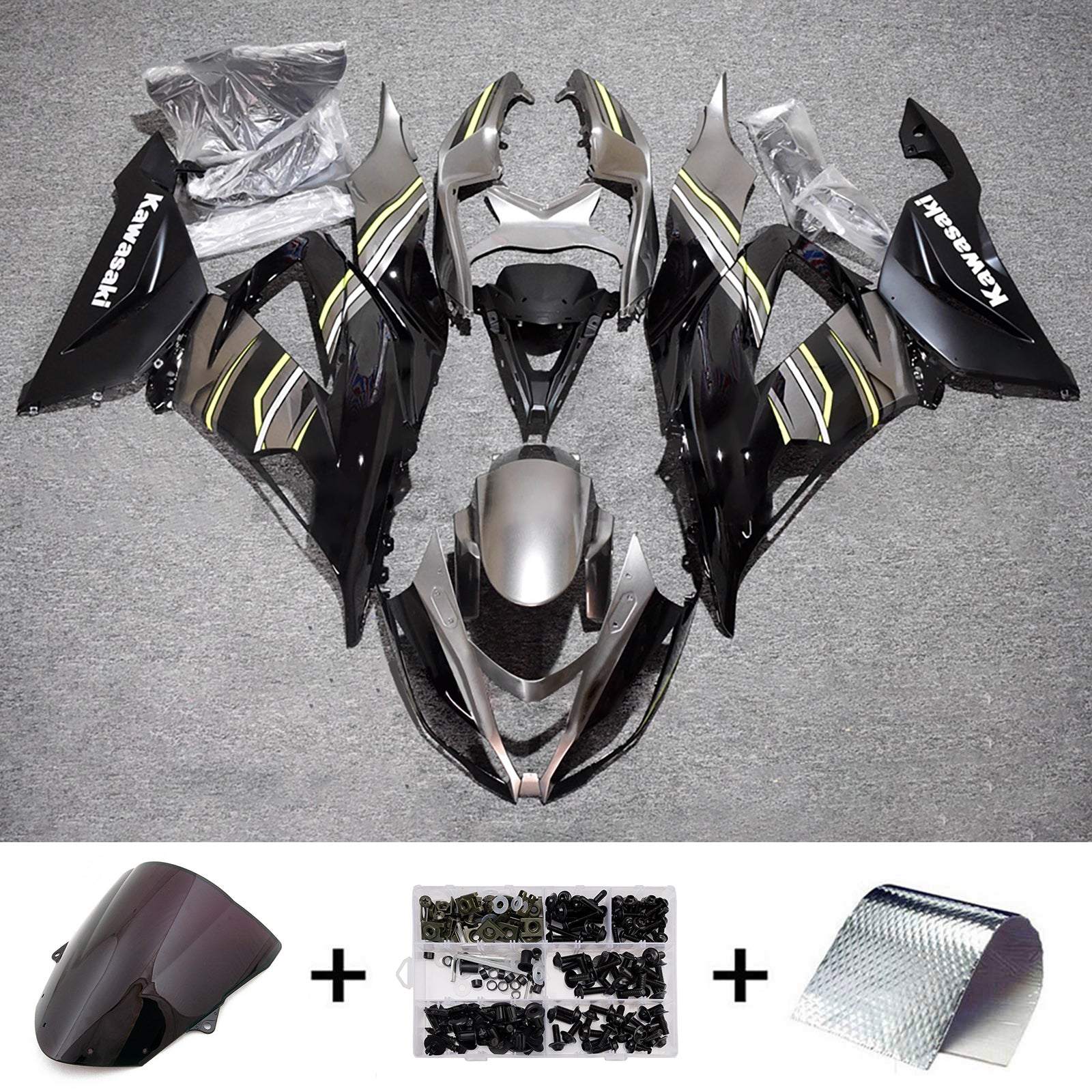 Injection Fairing Kit Bodywork Plastic ABS fit For Kawasaki ZX6R 636 2013-2018