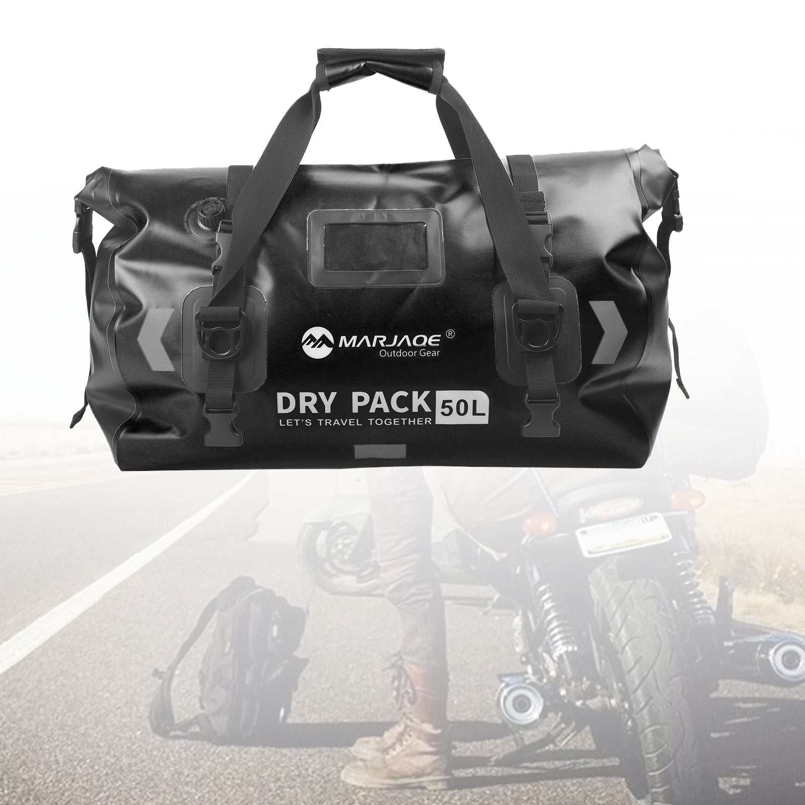 Universal Saddlebag Side Storage Tail Bag Pu Luggage 50L For Motorcycle YellowB