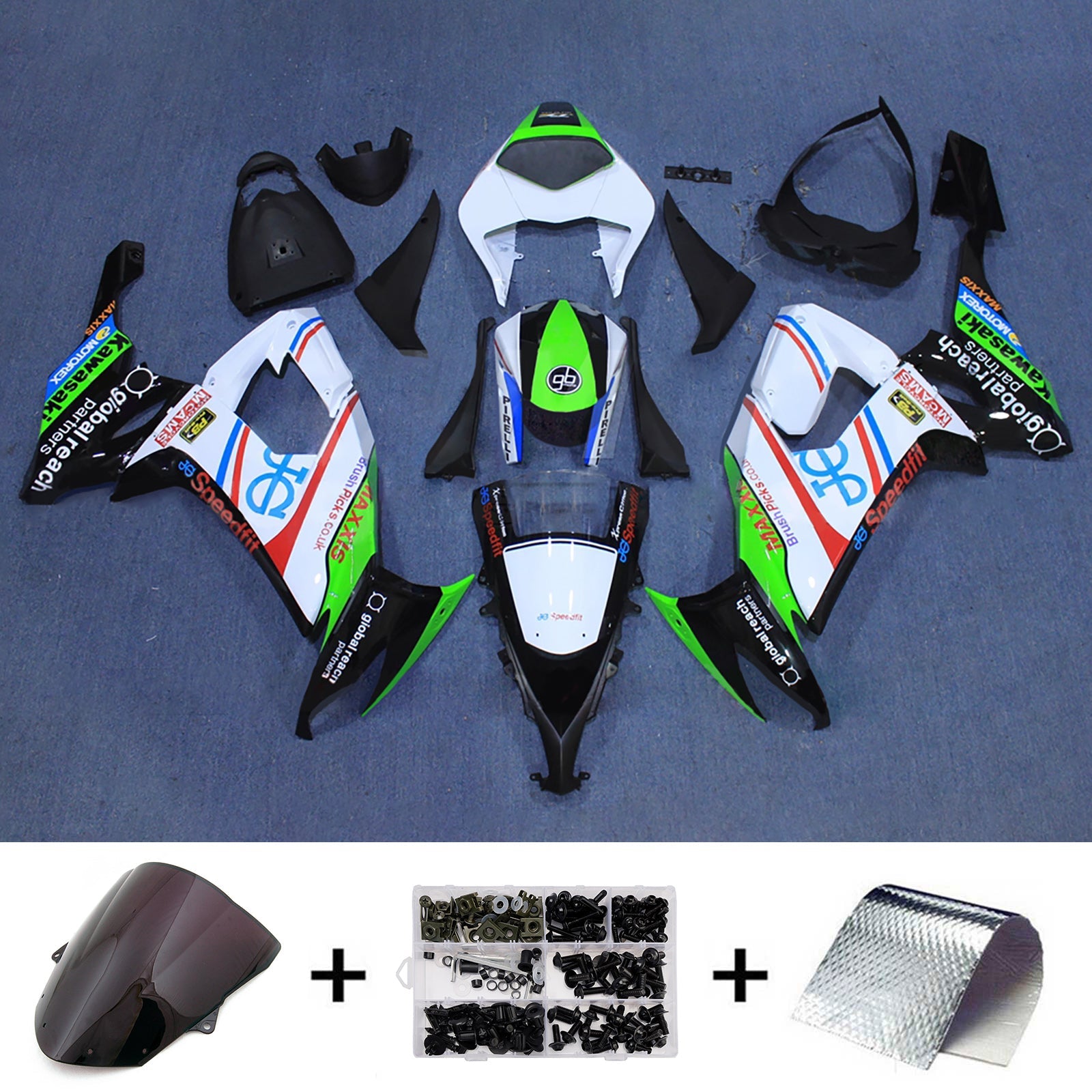 Injection Fairing Kit Bodywork Plastic ABS fit For Kawasaki ZX10R 2008-2010
