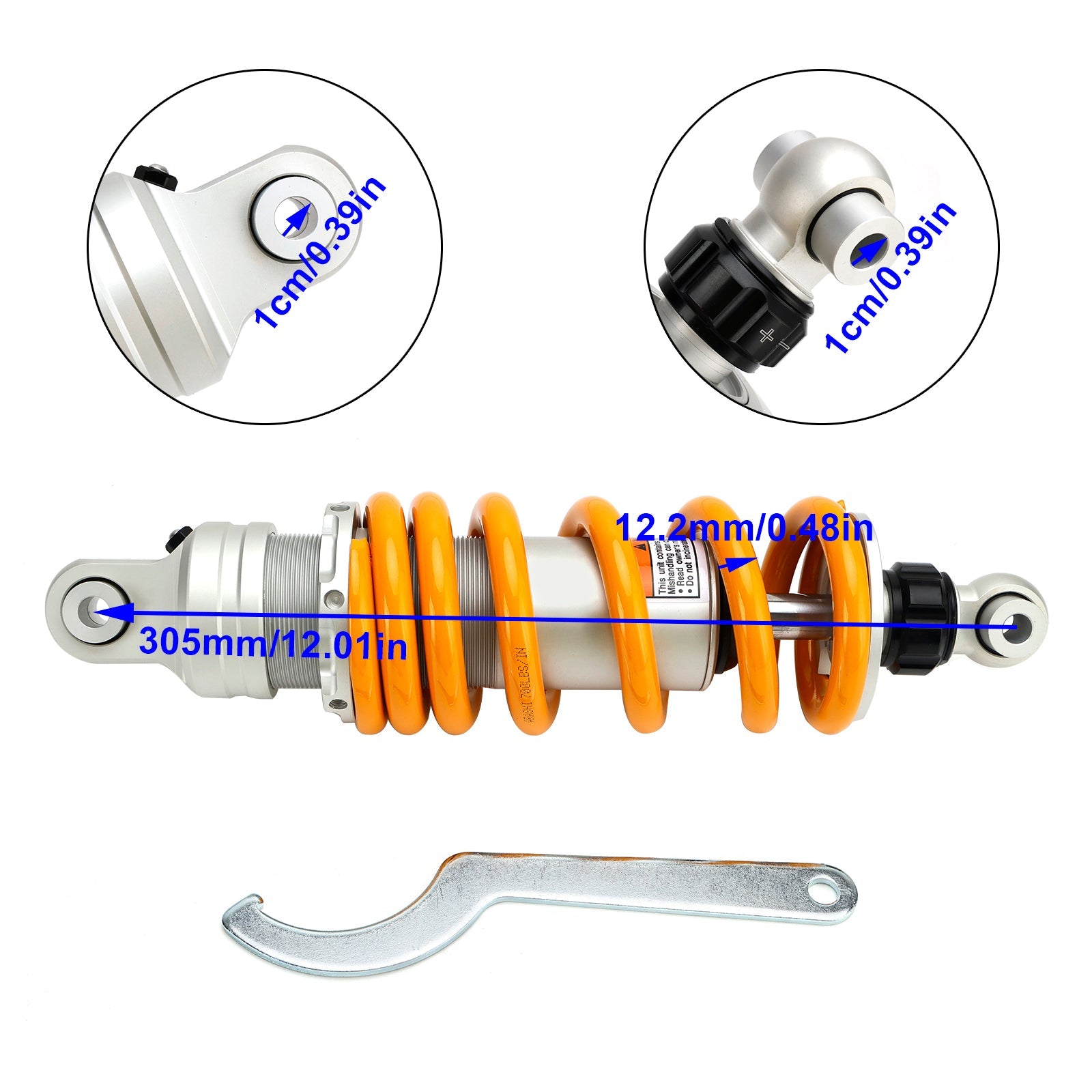 2012-2017 HONDA NC700X 305mm Rear Suspension Air Shock Absorbers