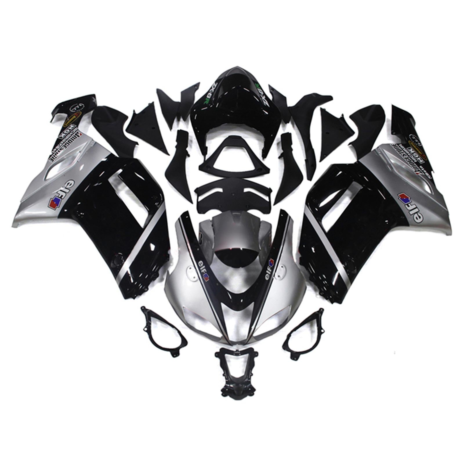 2007-2008 Kawasaki ZX6R Fairing Kit Bodywork Plastic ABS