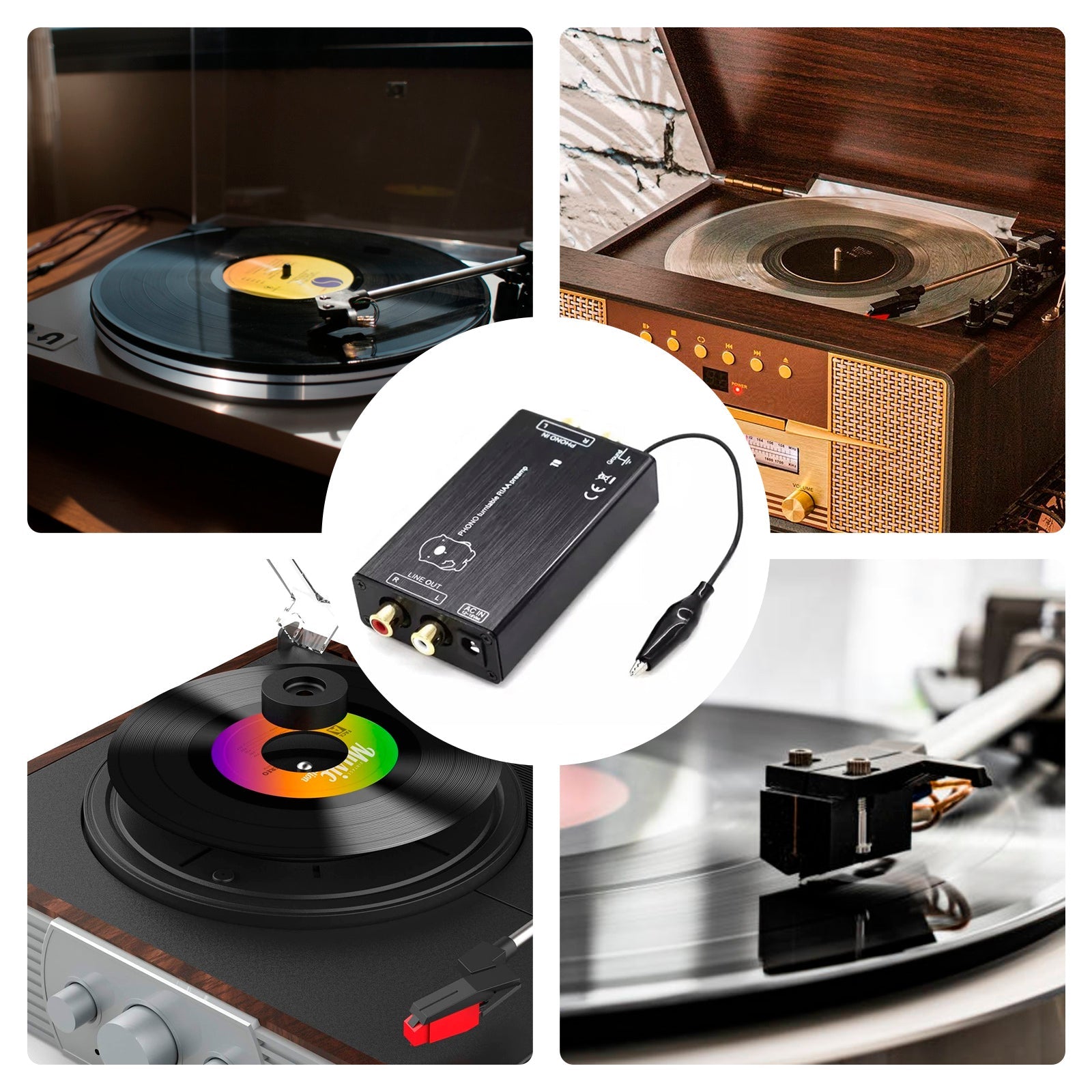 T9 Phono Preamp Preamplifier MM Phono Stage Preamp LP Vinyl Record Player