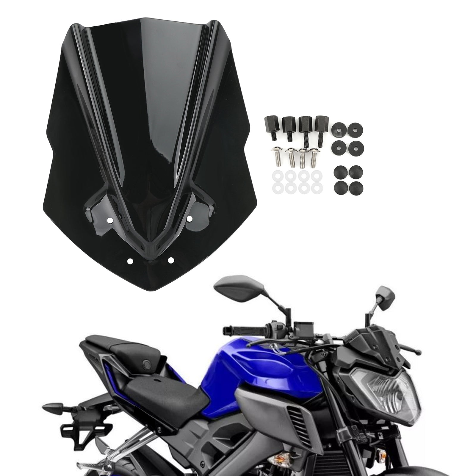 2015-2019 Yamaha MT125 ABS Plastic Motorcycle Windshield WindScreen Generic