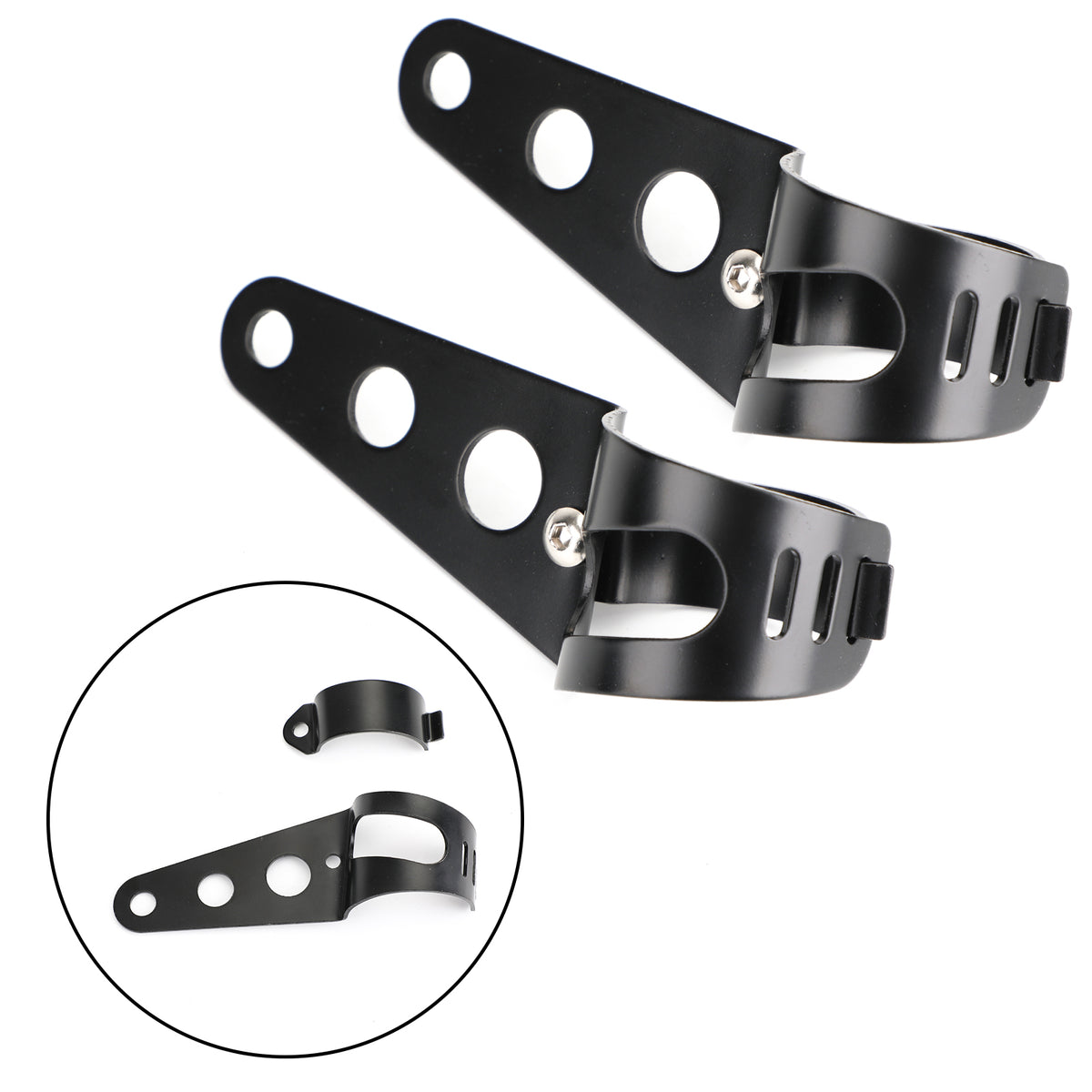 43mm-50mm Fork Black Headlight Mount Bracket Motorcycle Head Lamp Holder Adapter