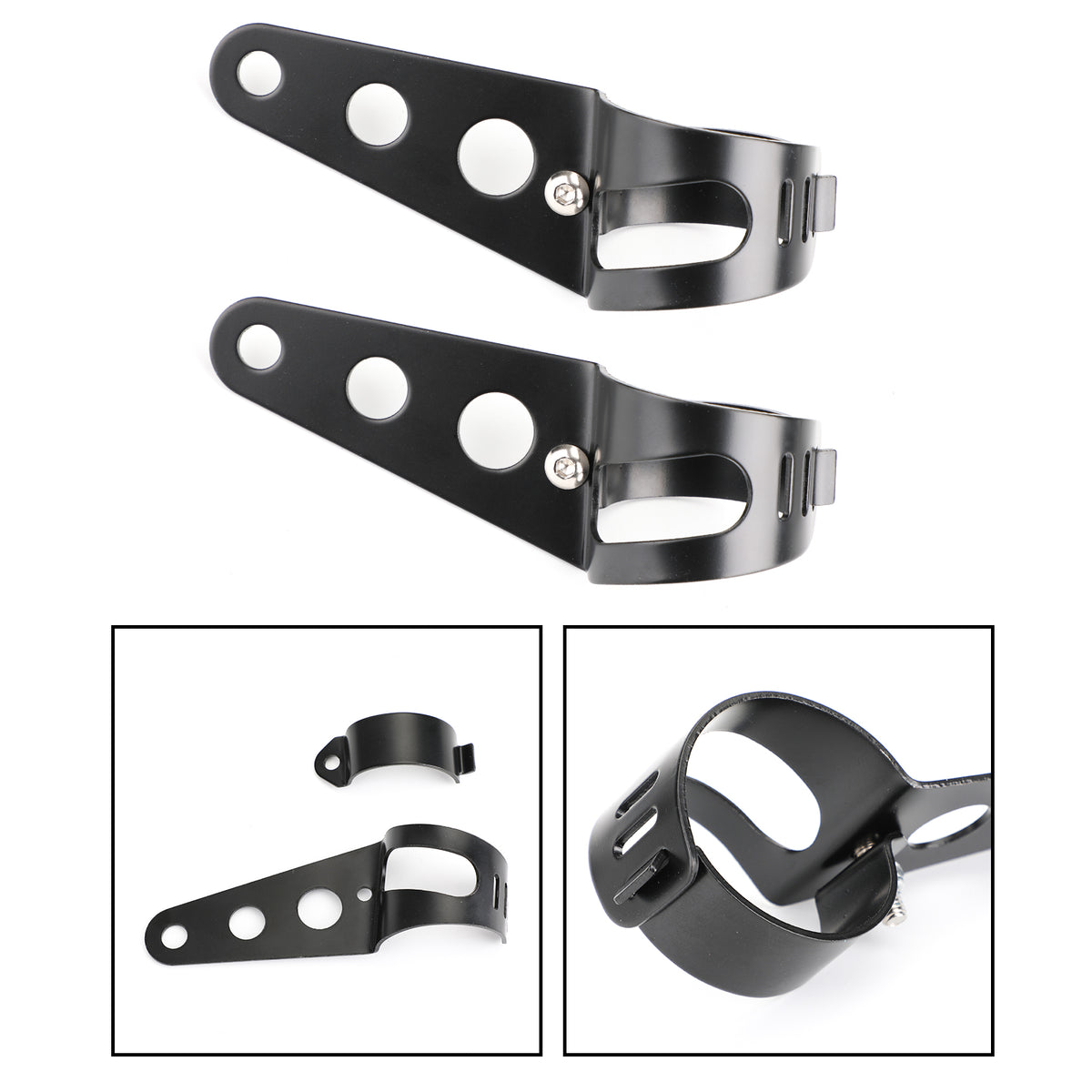 43mm-50mm Fork Black Headlight Mount Bracket Motorcycle Head Lamp Holder Adapter