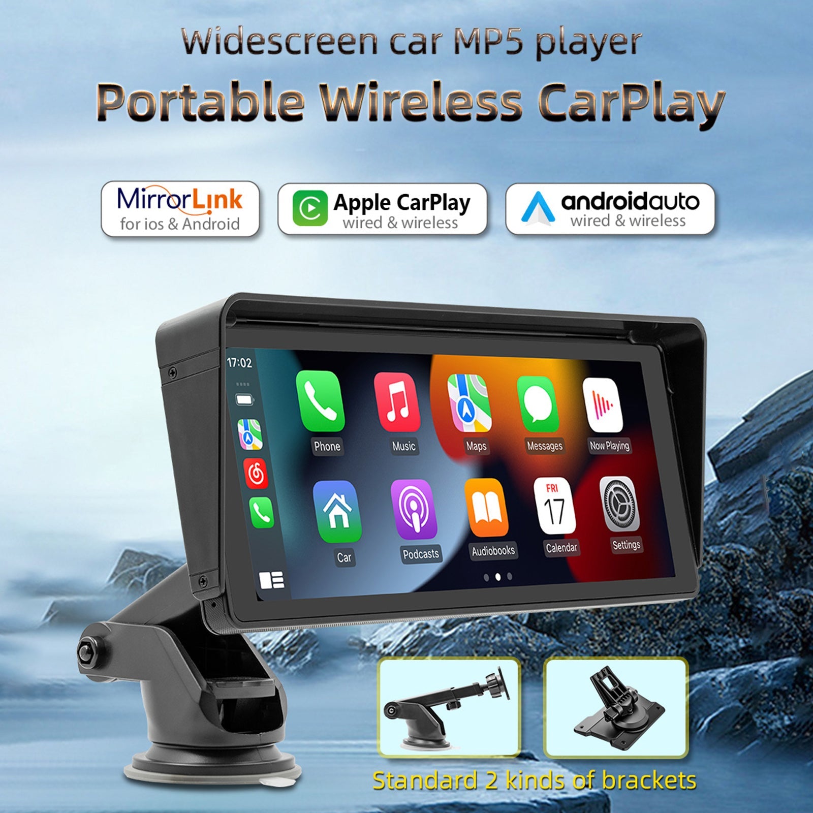 10.77" Car MP5 Player Bluetooth Car FM Transmitter Wireless Carplay 4 LED Camera