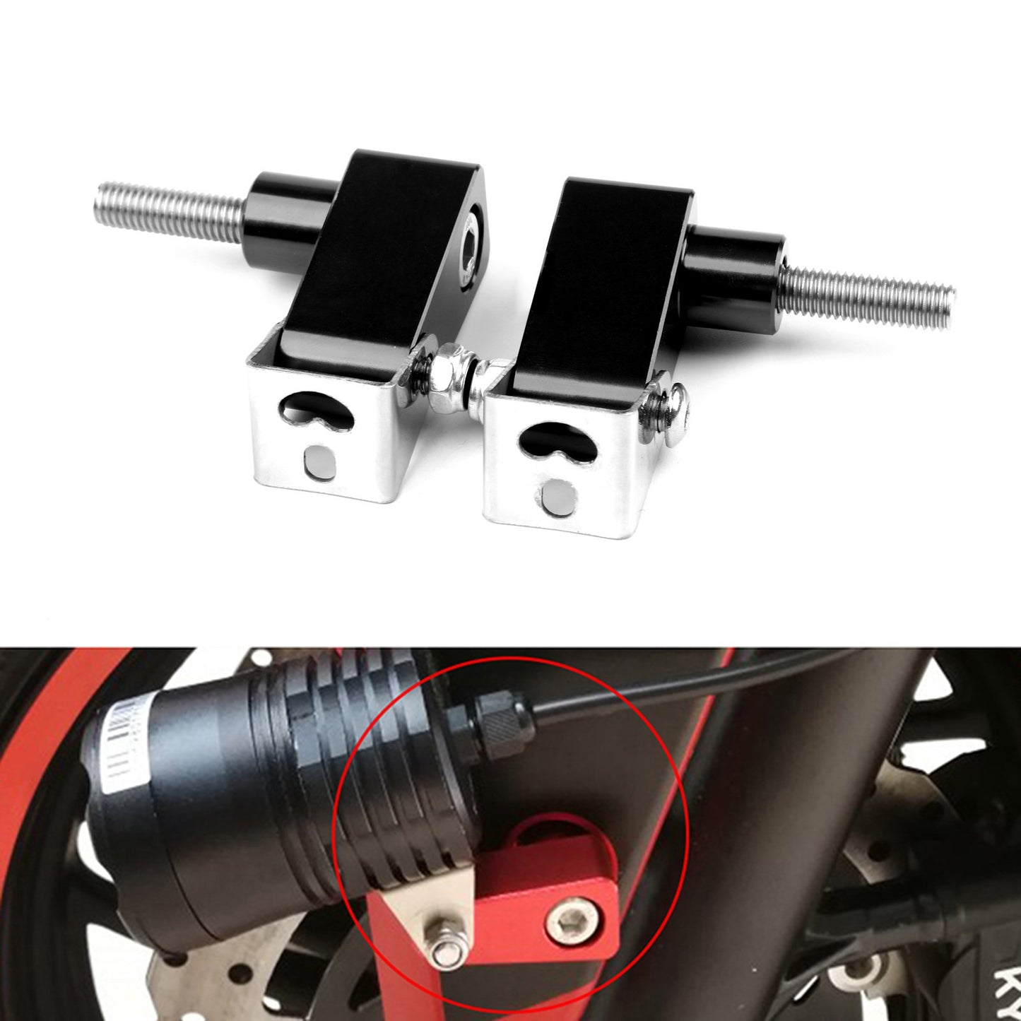 Pair Motorcylce M8 Holder Tail Light Bracket Extention Fender Fork Mount Support