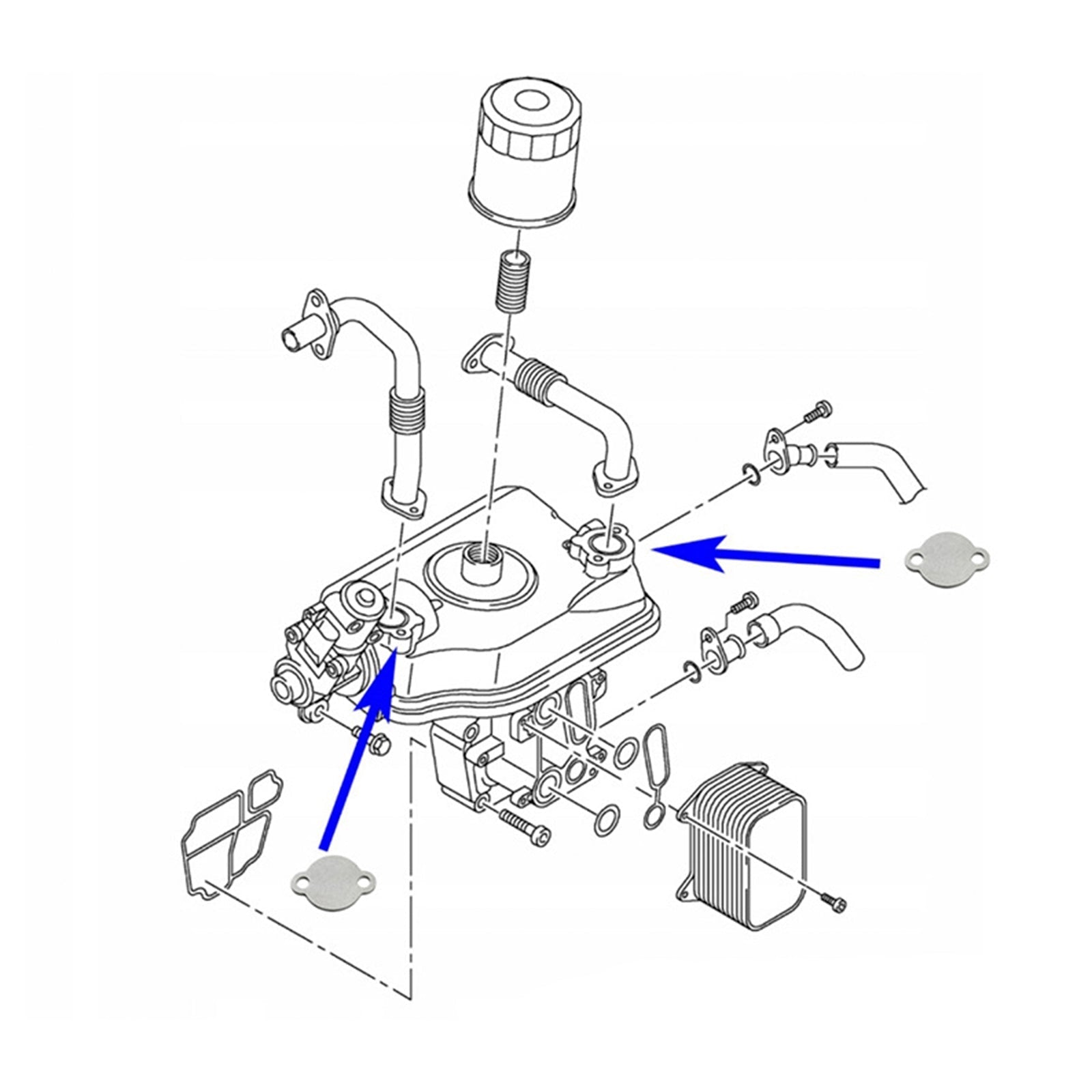 2009+ VW Transporter T5 buses (7HB, 7HJ, 7EB, 7EJ, 7EF) 2.0 BiTDI, 180 hp EGR Valve Blank Plate CFCA Engine