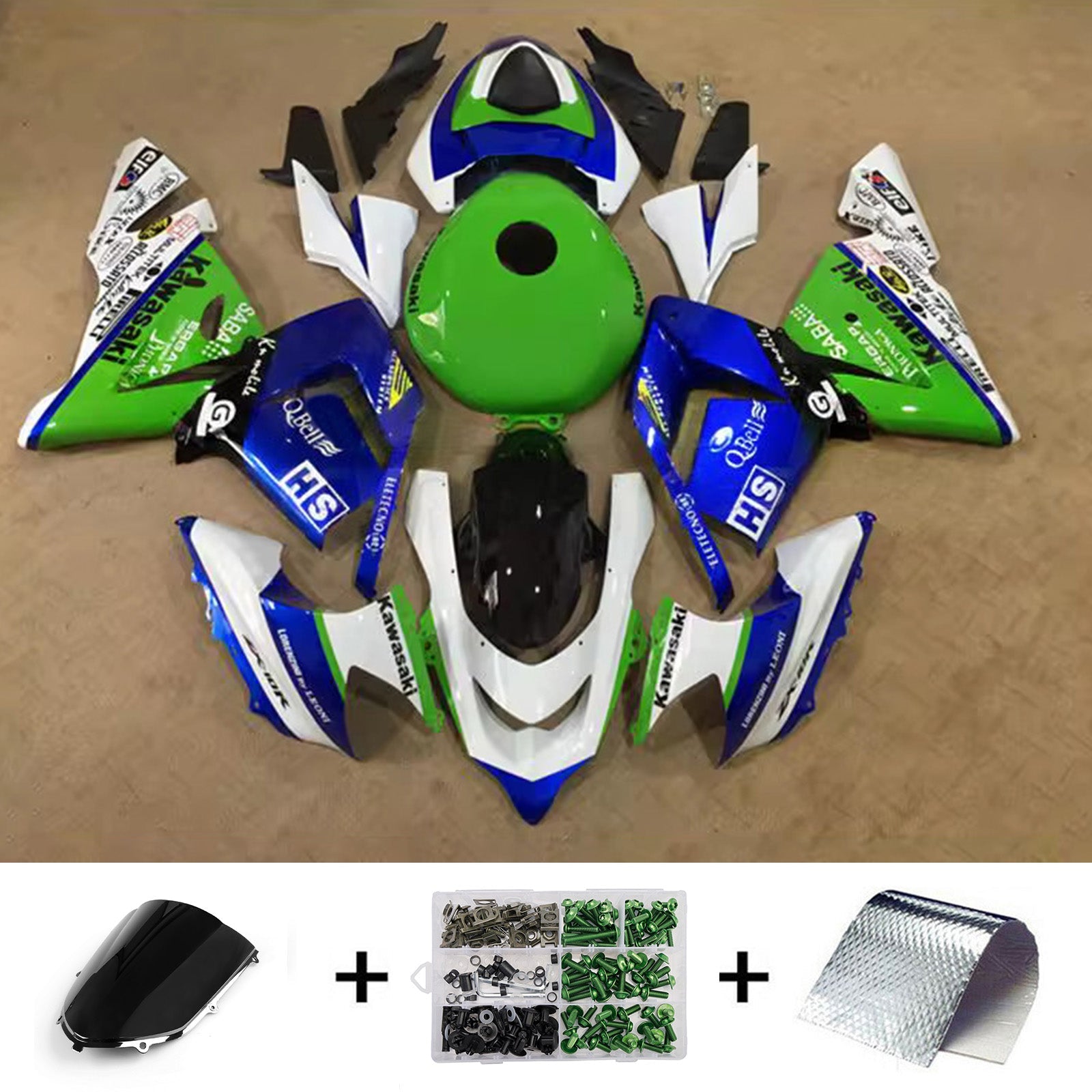Injection Fairing Kit Bodywork Plastic ABS fit For Kawasaki ZX10R 2004-2005