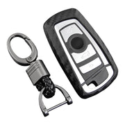 Leather Silicone Car Key Case Cover With Buckle For BMW Square
