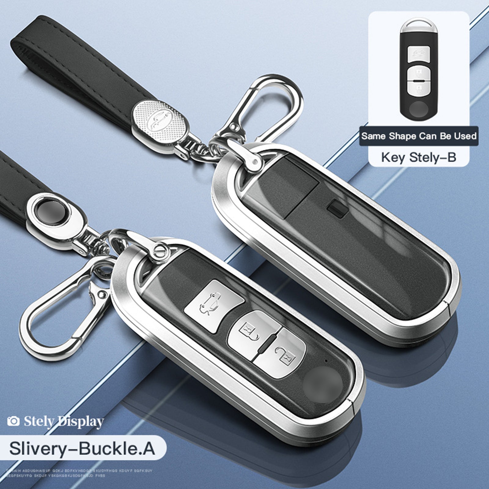 Aluminum Alloy TPU Silvery Car Key Case Cover With Buckle For Mazda CX-4 CX-5