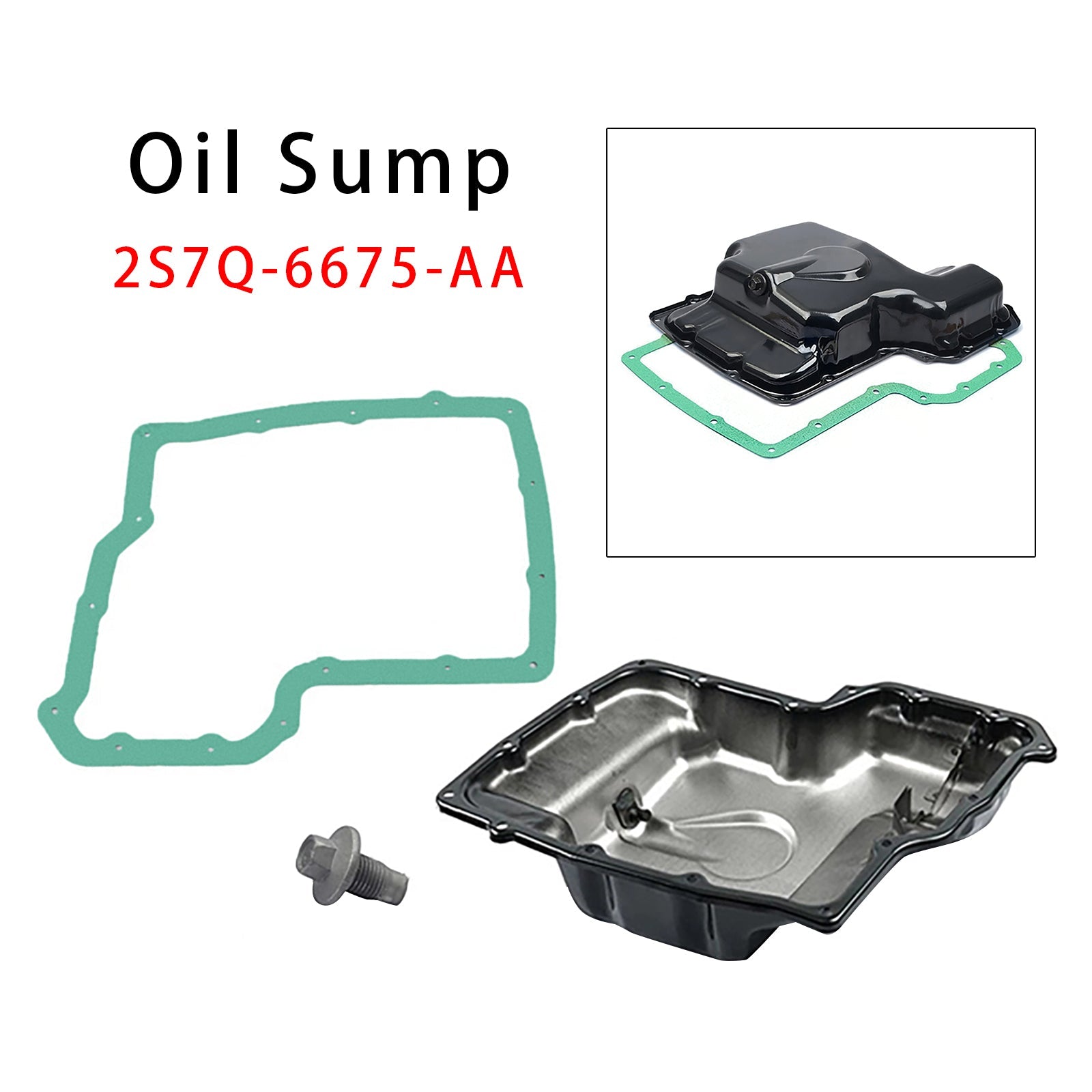 Oil Sump Pan+Plug+Gasket 2S7Q-6675-AA For Ford Transit?MK6 MK7 MK8 2.0 2.2 FWD