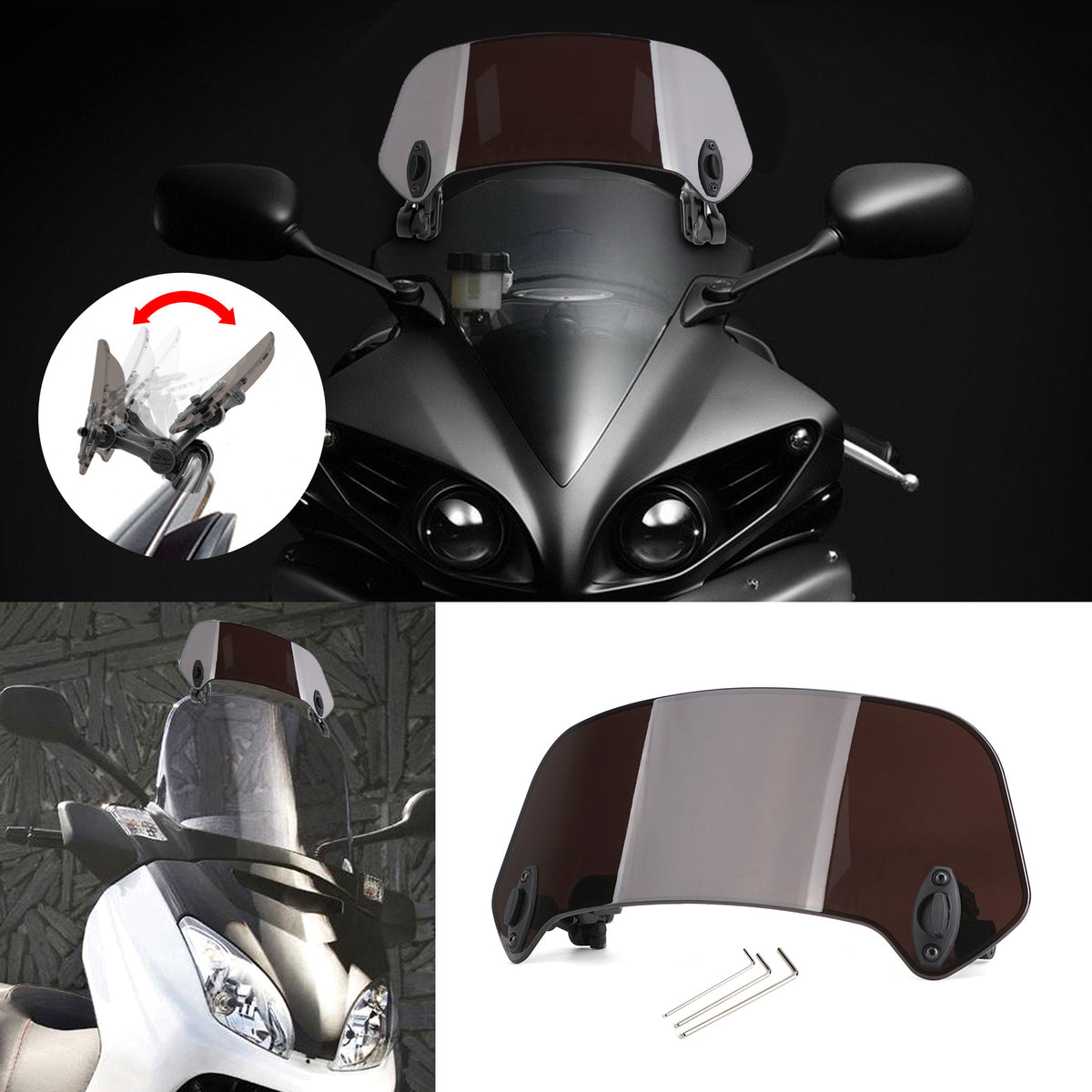 Universal Adjustable Clip On Windshield Extension Wind Deflector