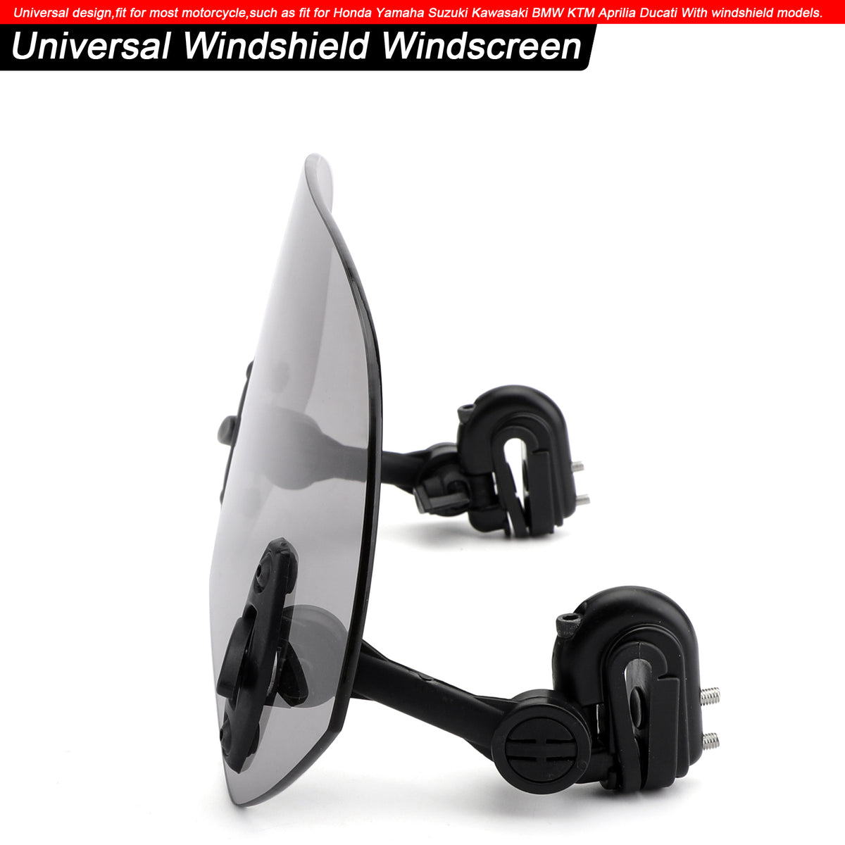 Universal Adjustable Clip On Windshield Extension Spoiler Wind Deflector Smoke