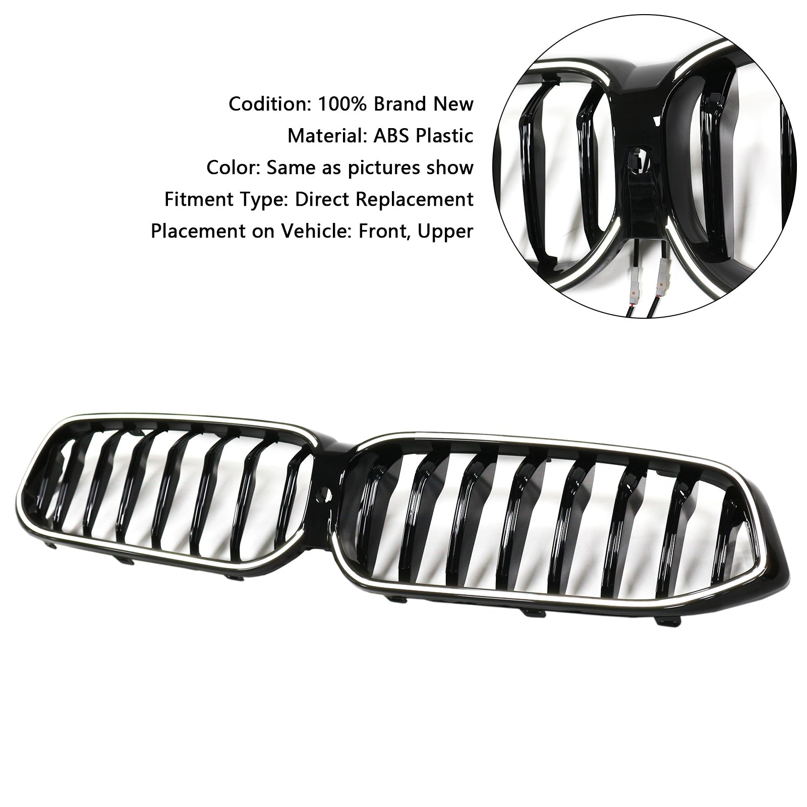 2020-2025 BMW 6 Series G32 Glossy Black Front Kidney Grill Grille