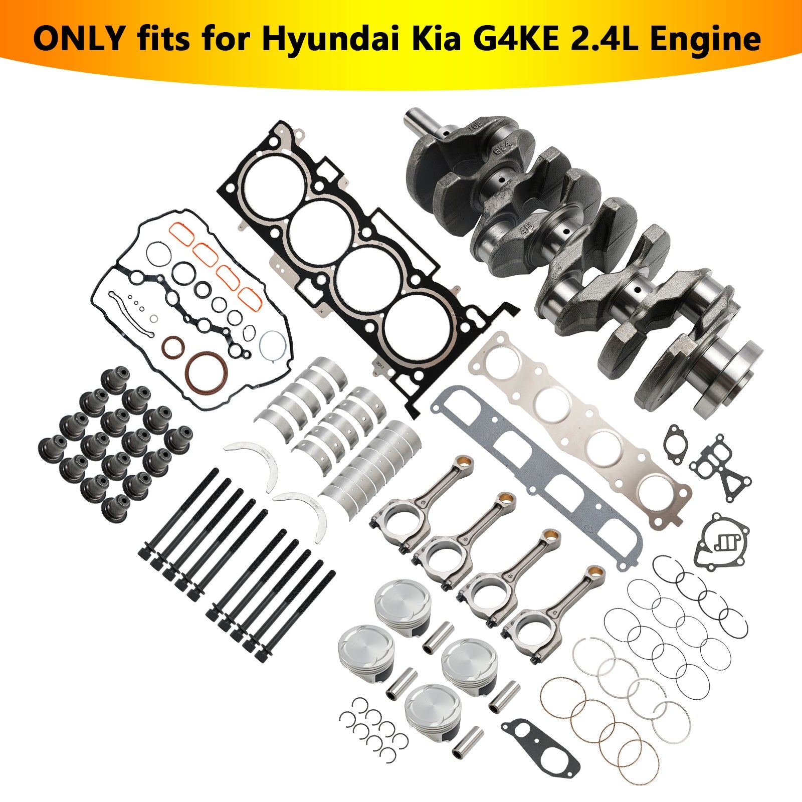 2010–2020 Hyundai Santa Fe G4KE 2.4L Engine Overhaul Rebuild Kit & Crankshaft & Con Rods 23510-25220