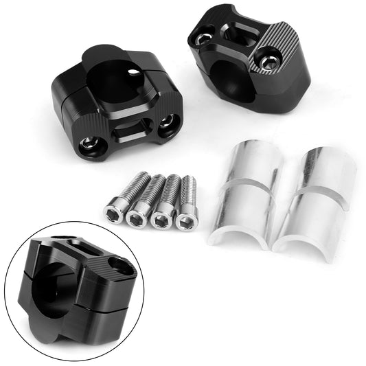 CNC Aluminum Motorcycle Handlebar Risers 22-28mm Universal Clamp Mount Black