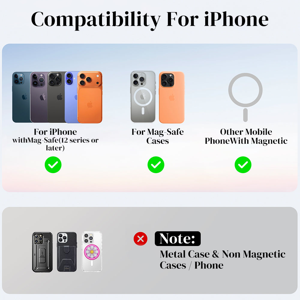 Magnetic Card Holder MagSafe Wallet RFID Protection for iPhone 17/16/15/14/13/12