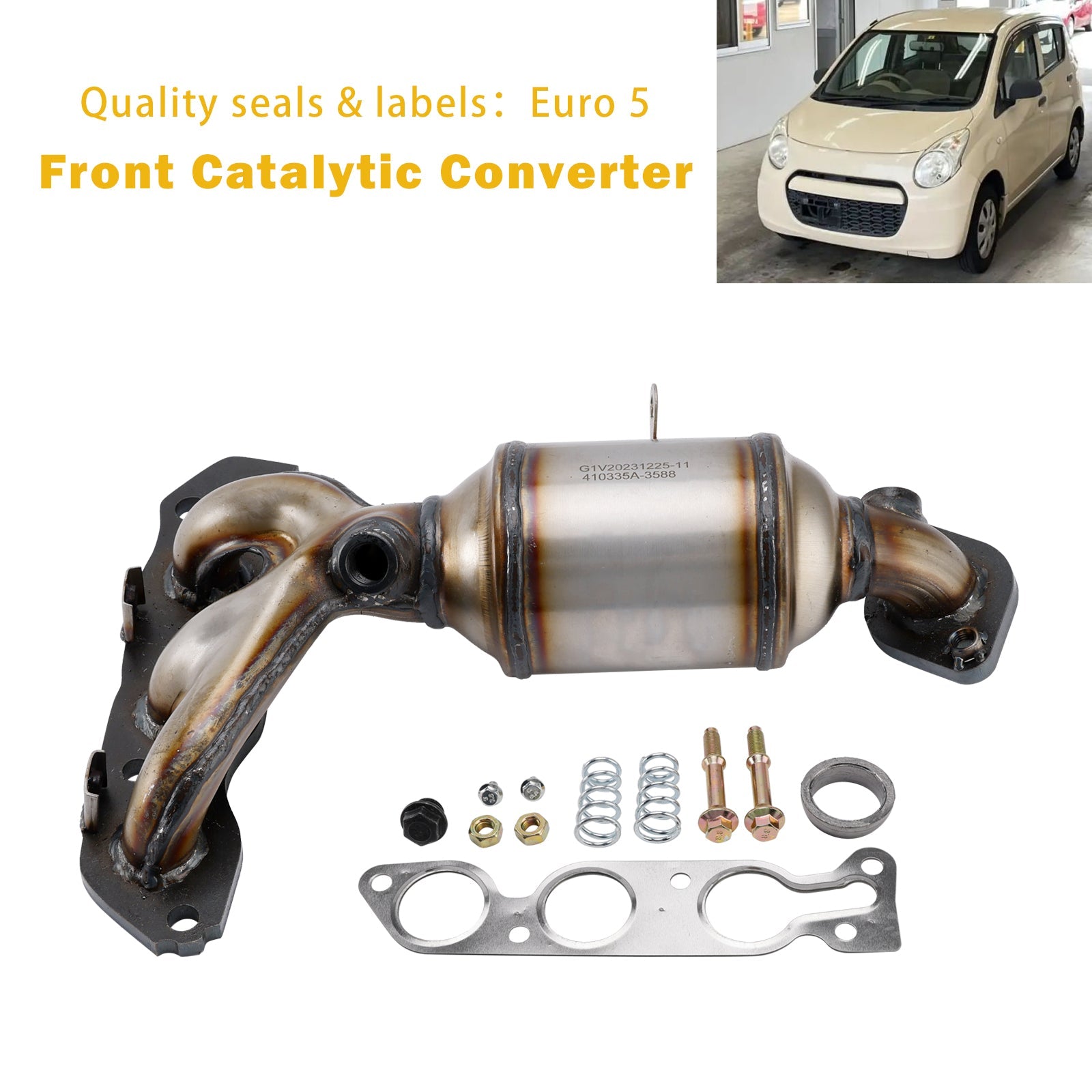 2009/01-2025/12 Suzuki Alto GF, HA25, HA35 1.0 996 ccm, 50 KW, 68 PS Front Catalytic Converter