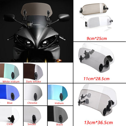 Adjustable Clip On Windshield Extension Spoiler Wind Deflector Motorcycle