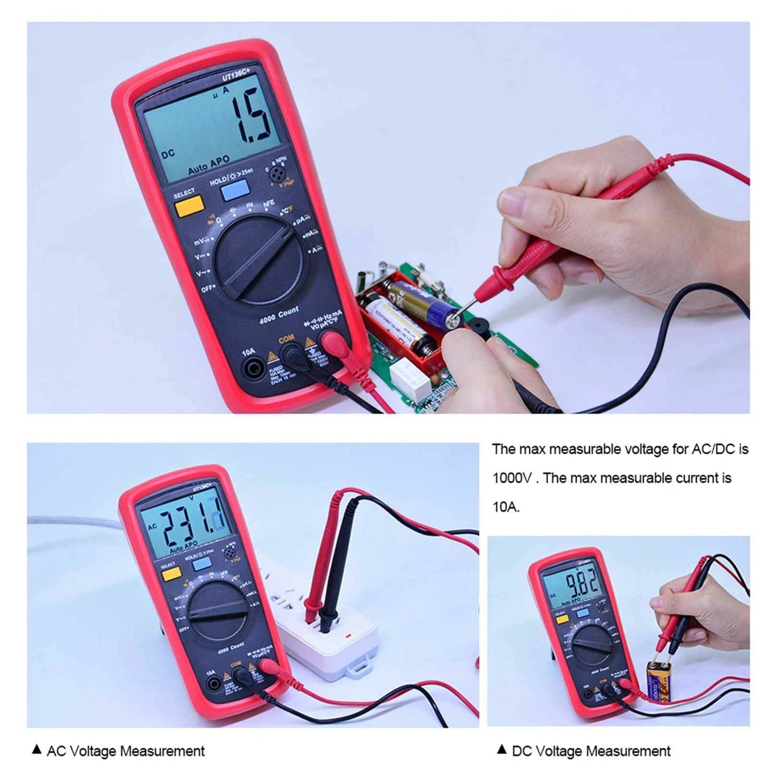 UT136C+ Multimeter Digital multimeter Tester AC DC Voltmeter Ammeter Ohm