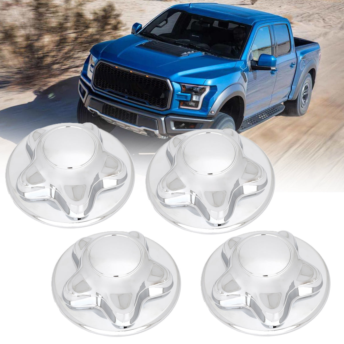 SET OF 4 7.8' Chrome Wheel Hubcap Center Cap Fits 1997-2003 Ford F-150 F-150