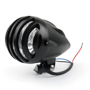 5 1/2" Motorcycle Black Bullet Headlight Lamp For Bobber Chopper Custom Metric
