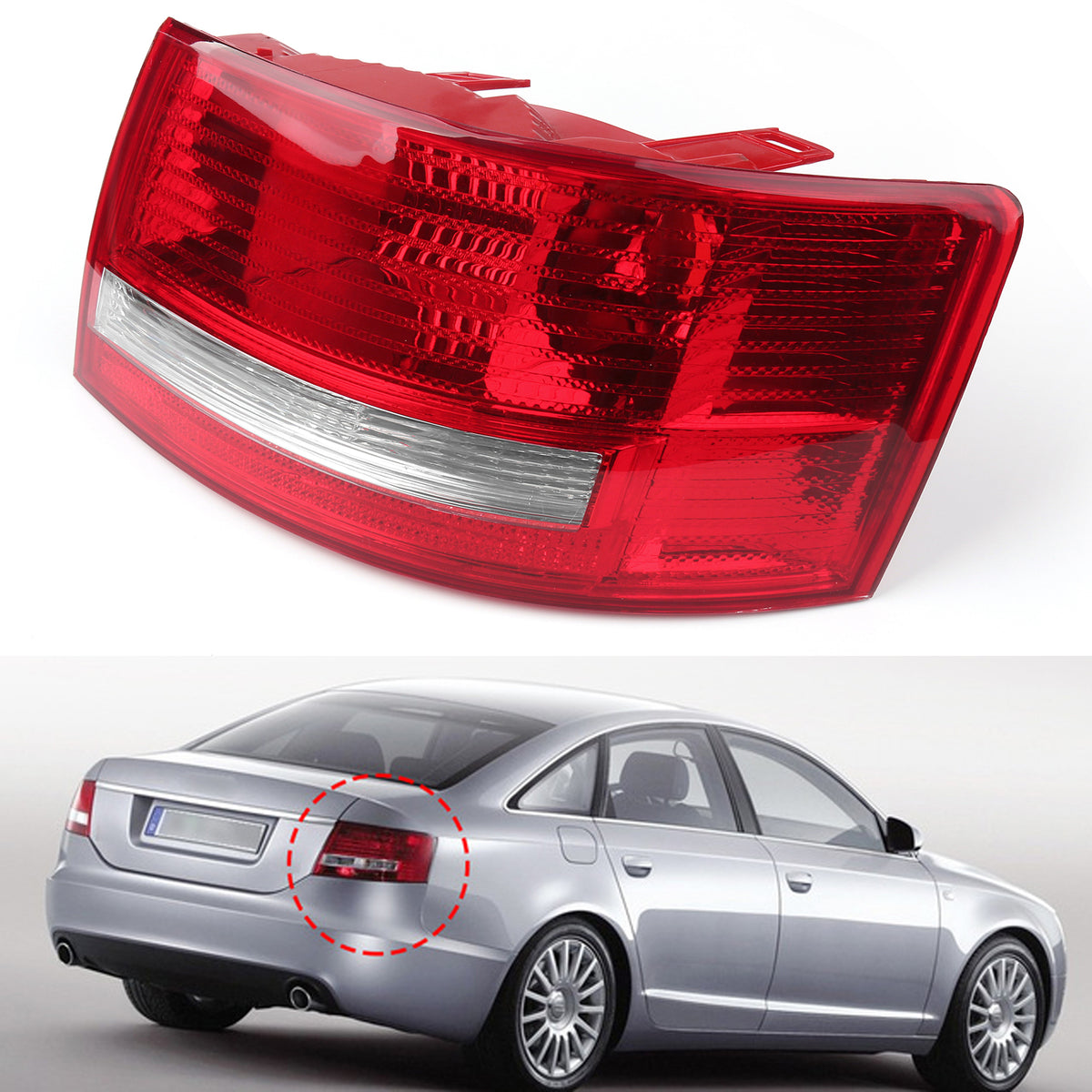 Right Passenger Side Tail Light Cover For Audi A6 Quattro S6 06-08 Halogen