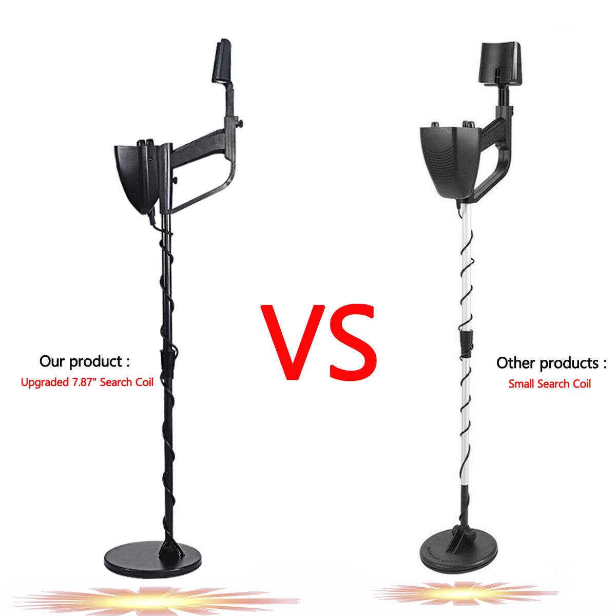 7.8" Hunter Deep Sensitive Metal Detector + Shovel + Earphone Waterproof