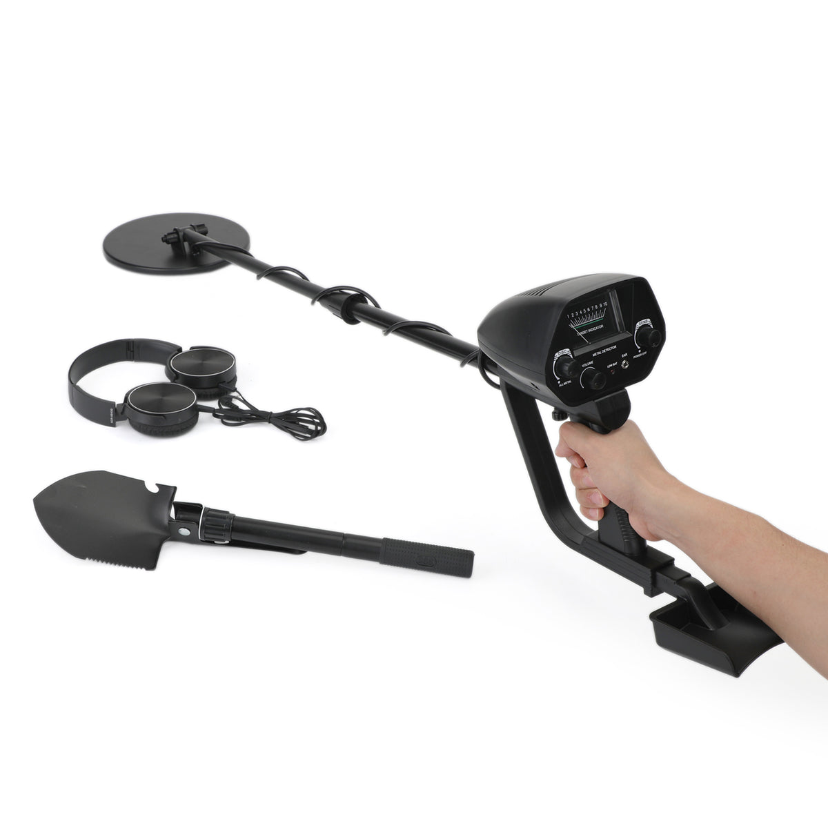 7.8" Hunter Deep Sensitive Metal Detector + Shovel + Earphone Waterproof
