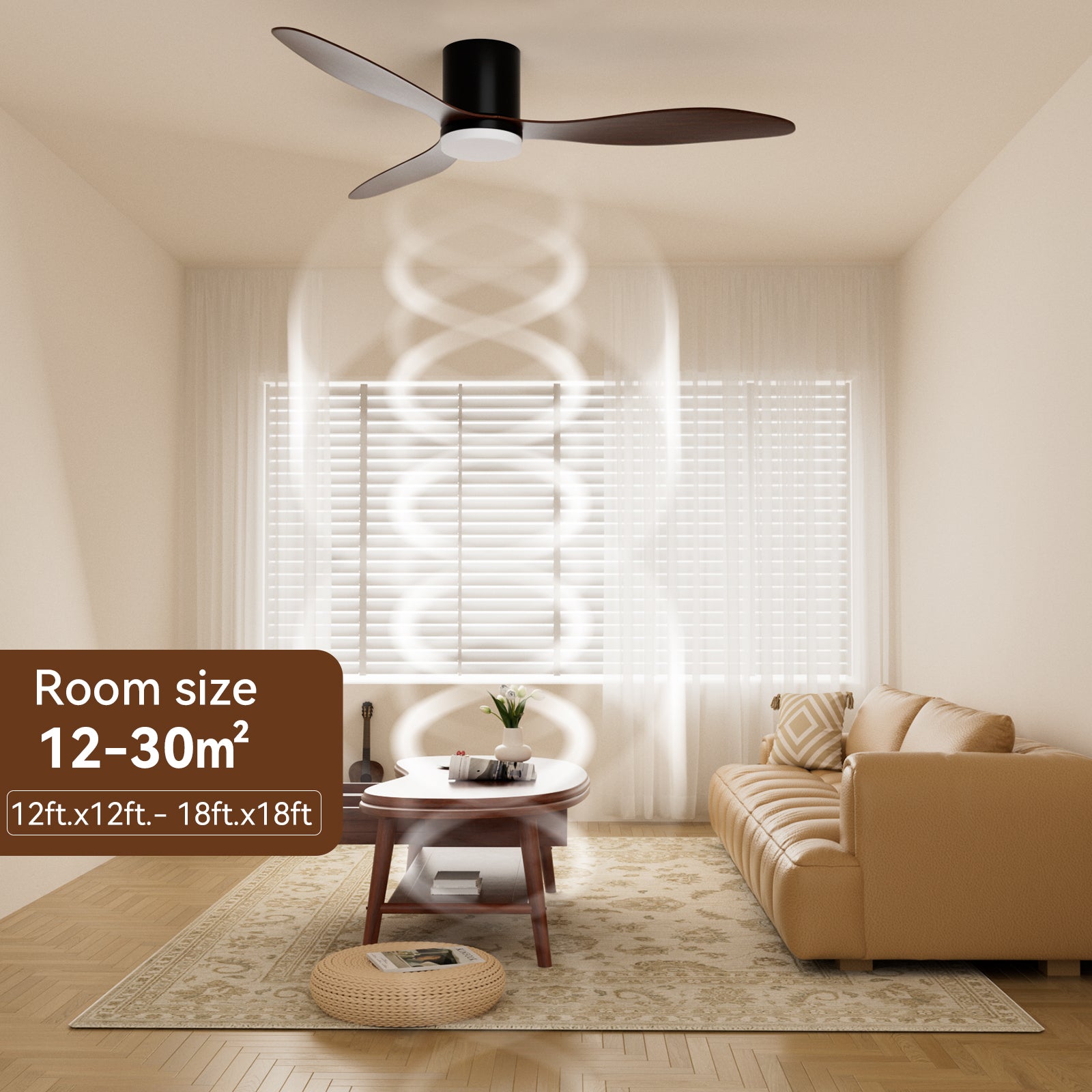 Remote/App Control 42" Profile Ceiling Fan with Lights Dimmable LED DC Motor