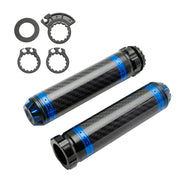7/8"/22Mm Motorcycle Handle Bar Hand Grips Carbon Universal Green For Motorcycle Silver
