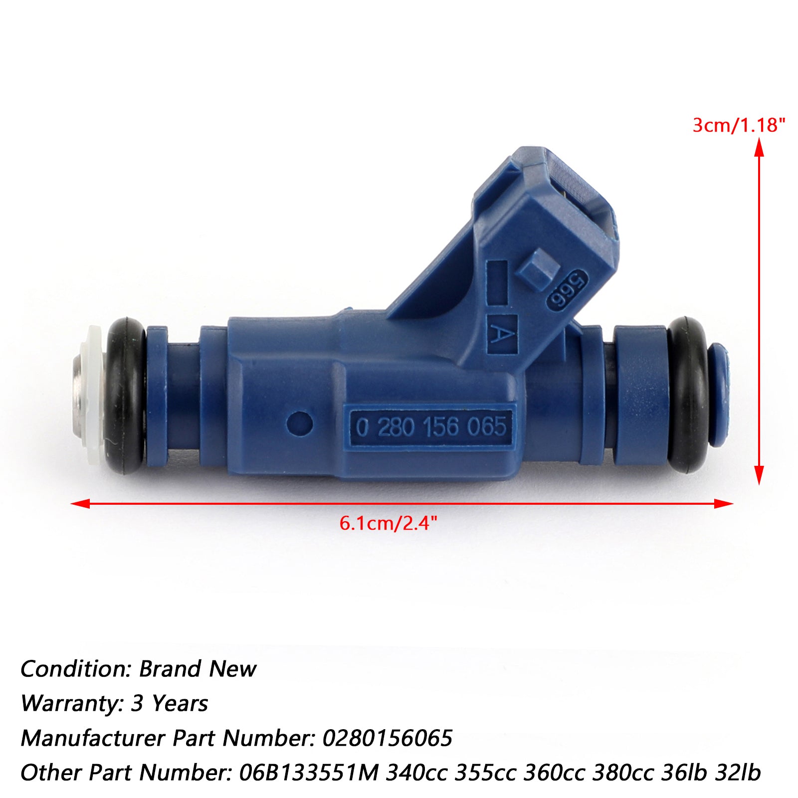 Audi A4 2001-2006 1.8L Turbocharged 1PCS/6PCS Fuel Injector 0280156065 06B133551M 340cc 355cc 360cc 380cc 36lb 32lb Generic (Copy) (Copy)