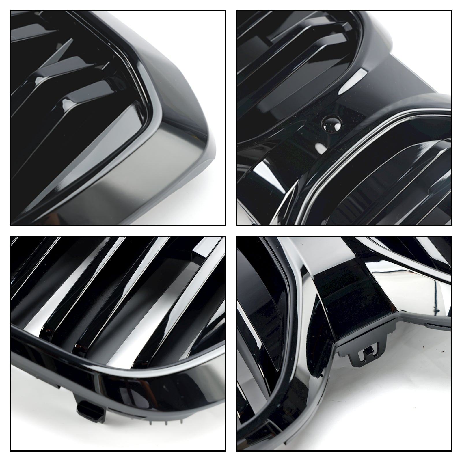 2022 2023 2024 BMW IX3 G08 LCI Double Slat Gloss Black Front Kidney Grill Grille